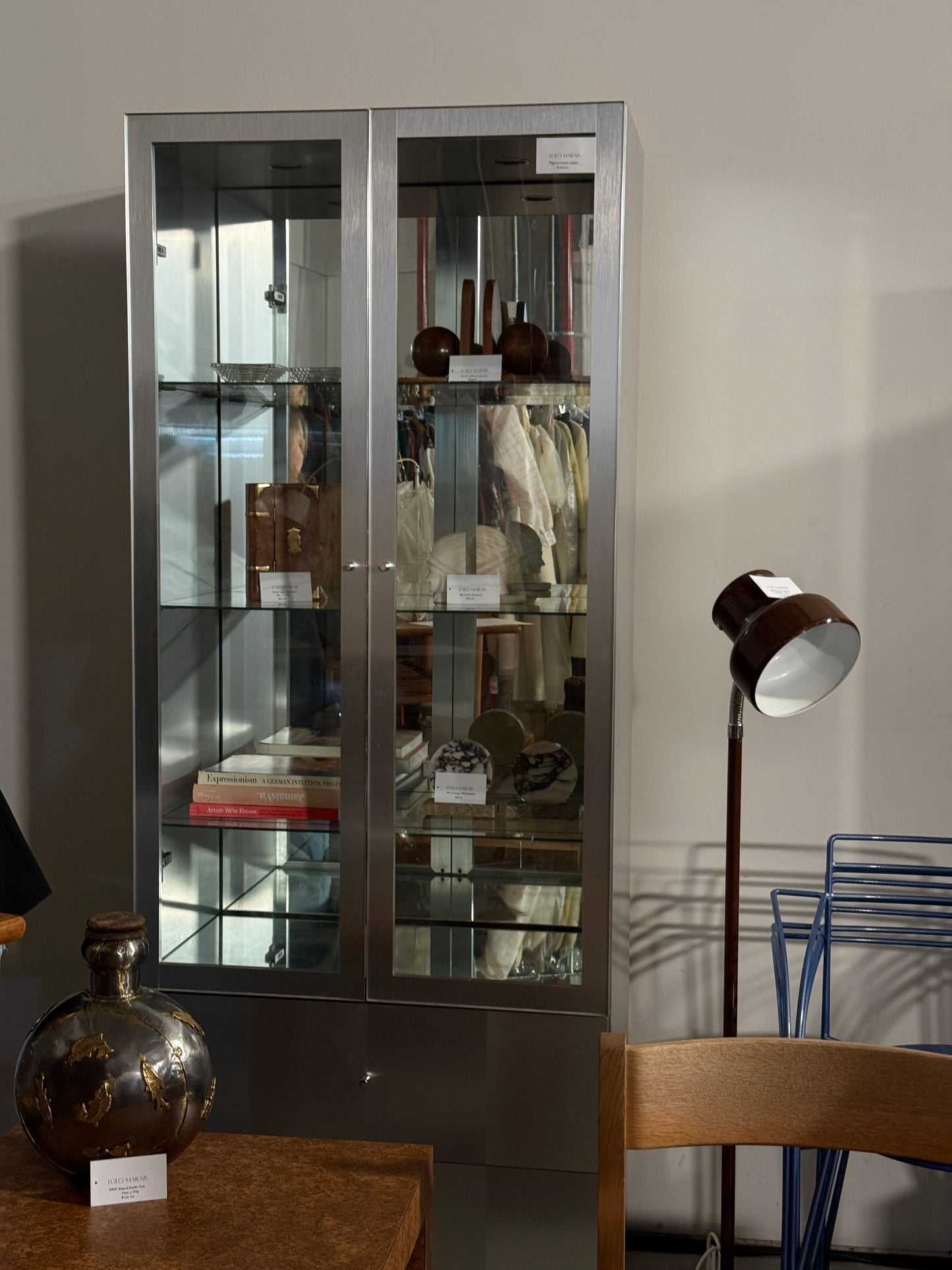 cranium calais chrome + glass cabinet, c. 1970s