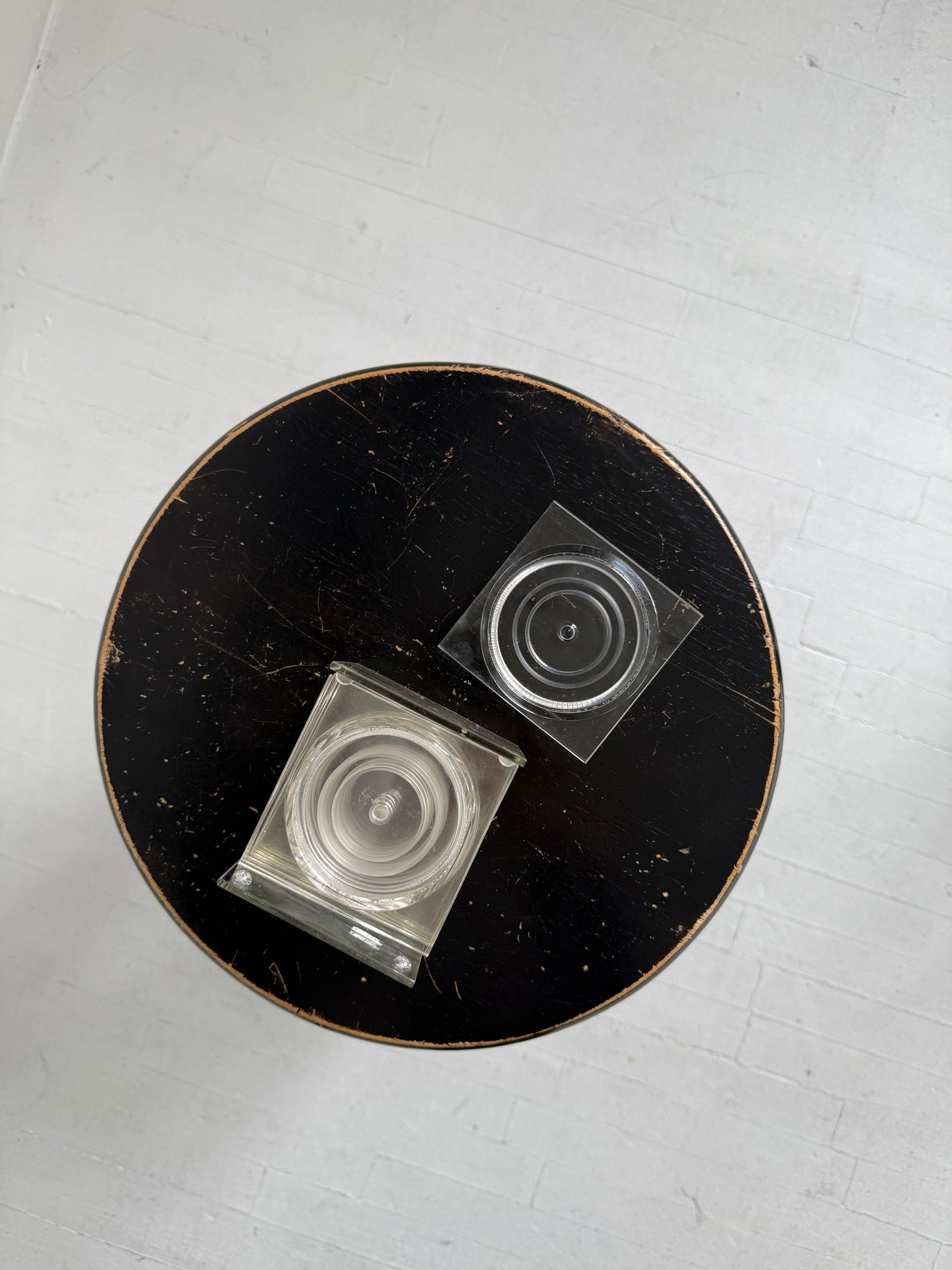 vintage lucite coaster set, 1970s