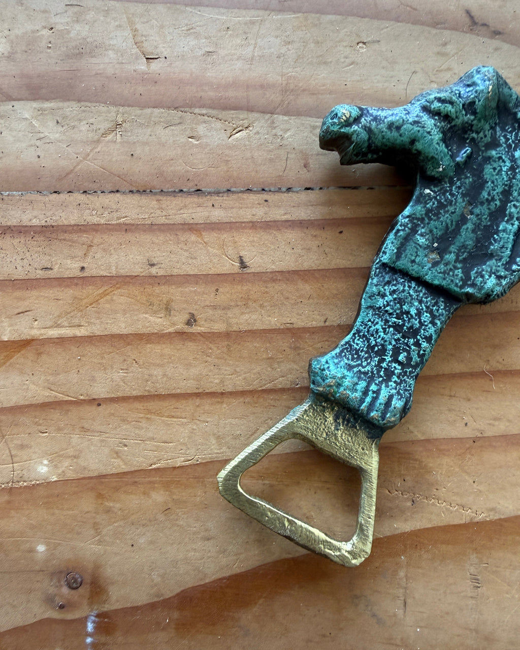 sculpted brass horse head bottle opener