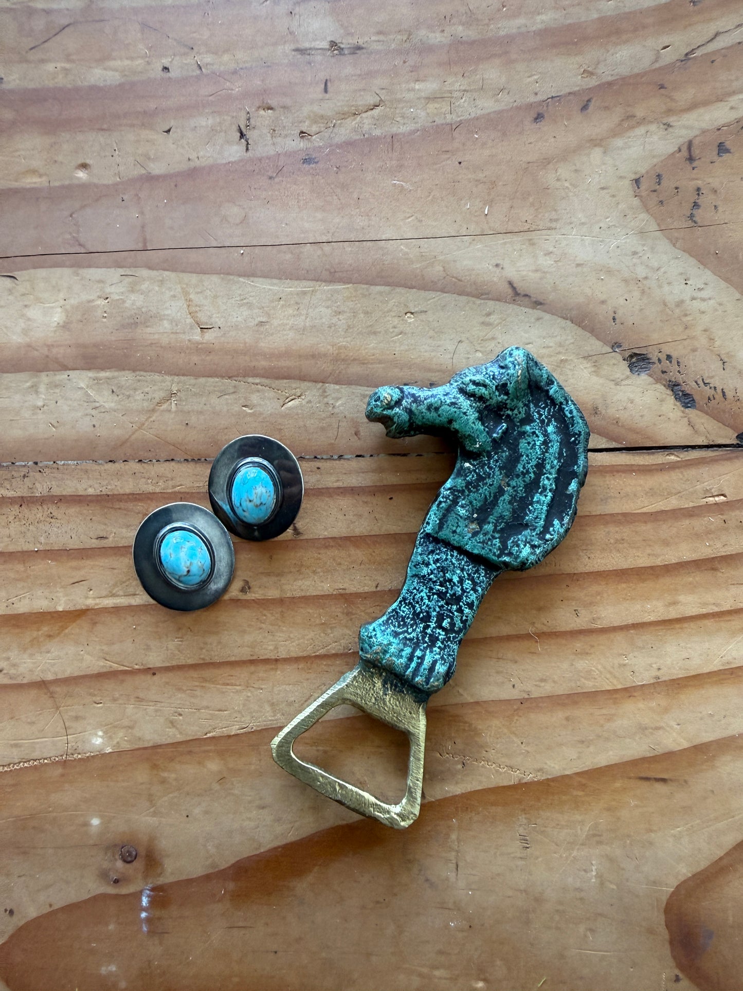 sterling silver turquoise concho earrings
