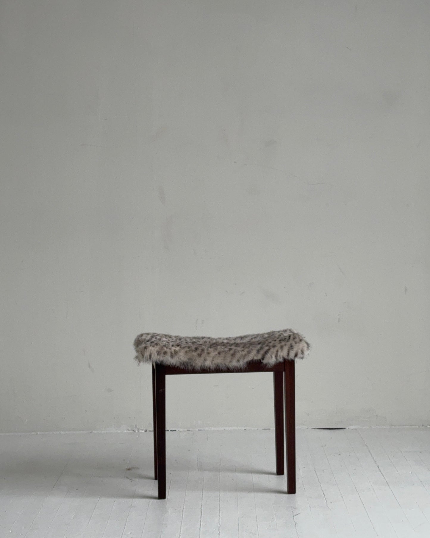 danish rosewood stool - spotted toscana shearling, 1960s