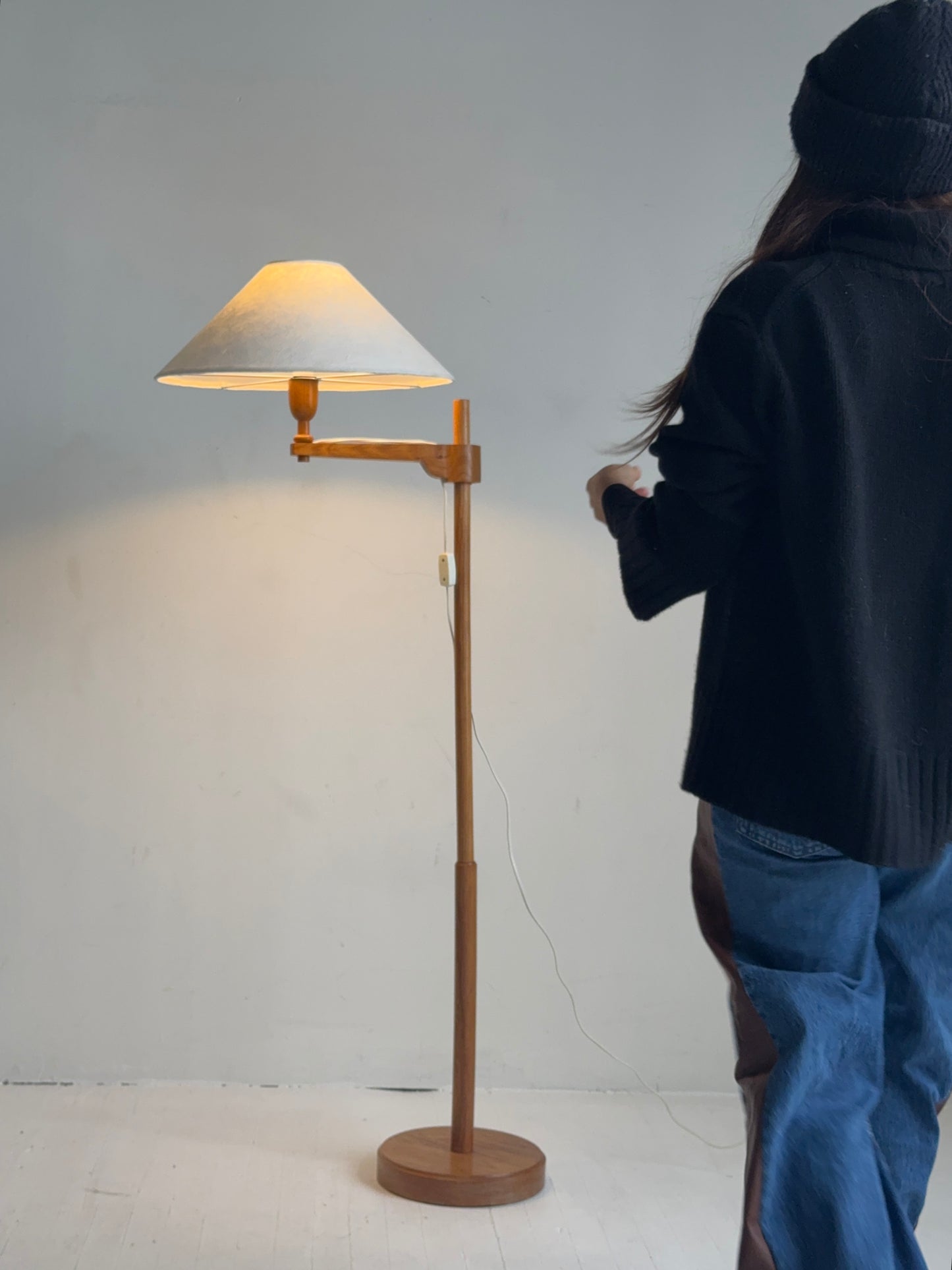 carl malmsten staken floor lamp, 1970s