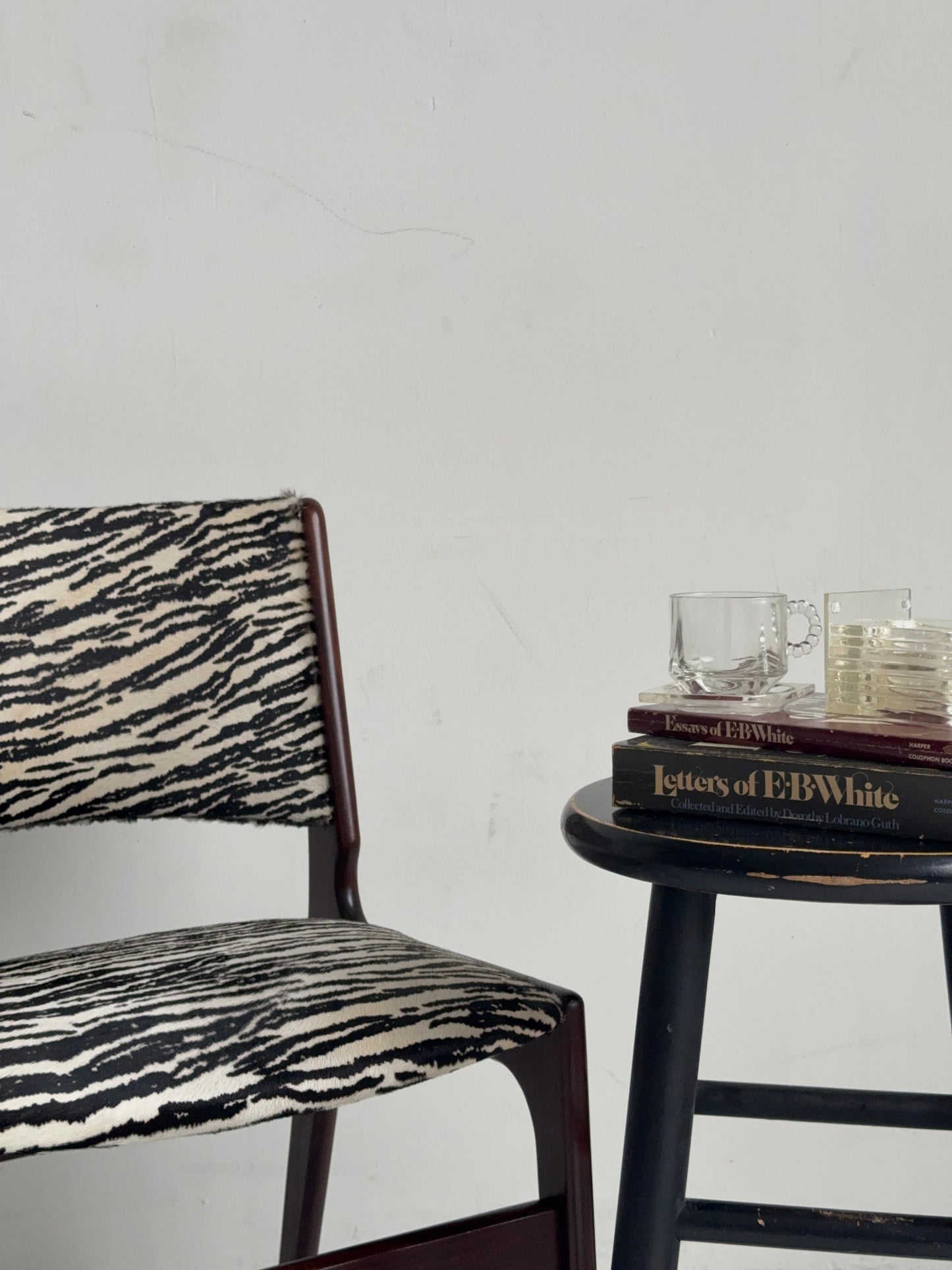 erik buch danish rosewood chairs in custom zebra calf hair, pair