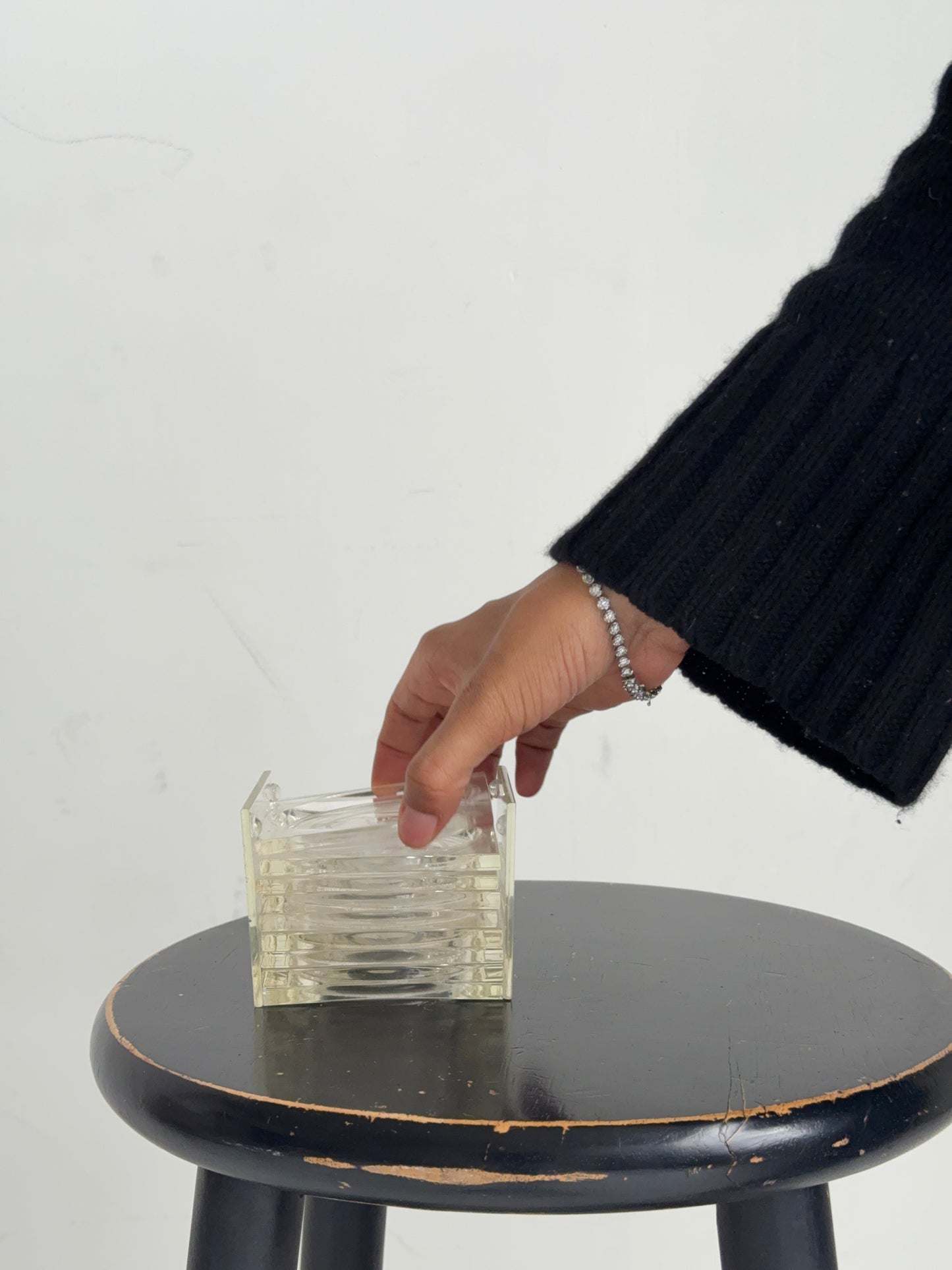 vintage lucite coaster set, 1970s