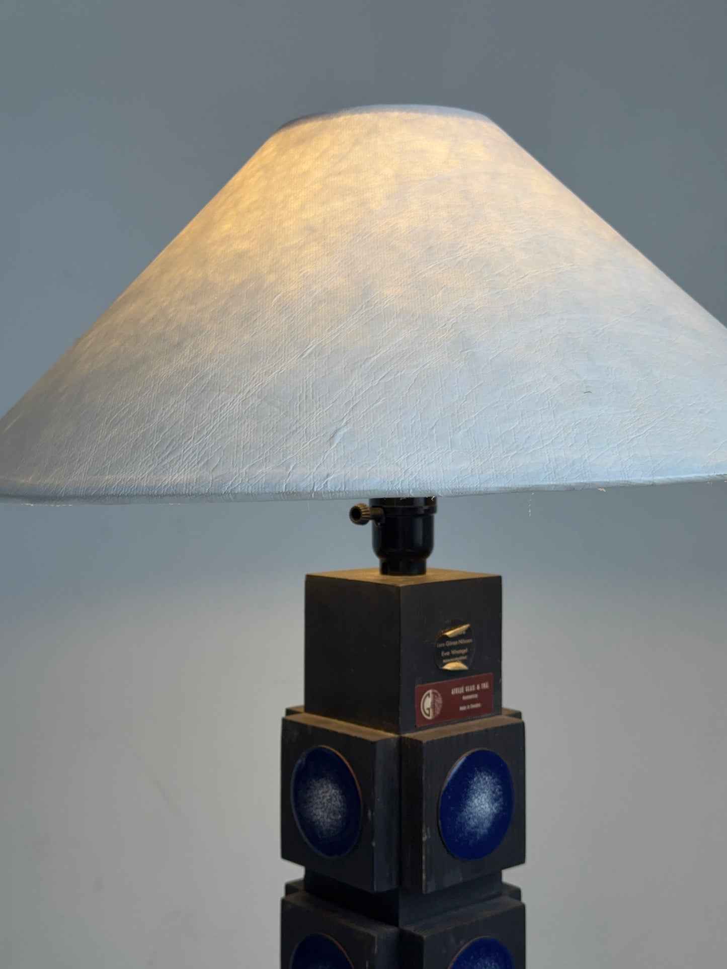 ateljé glas & trä table lamp, 1960s