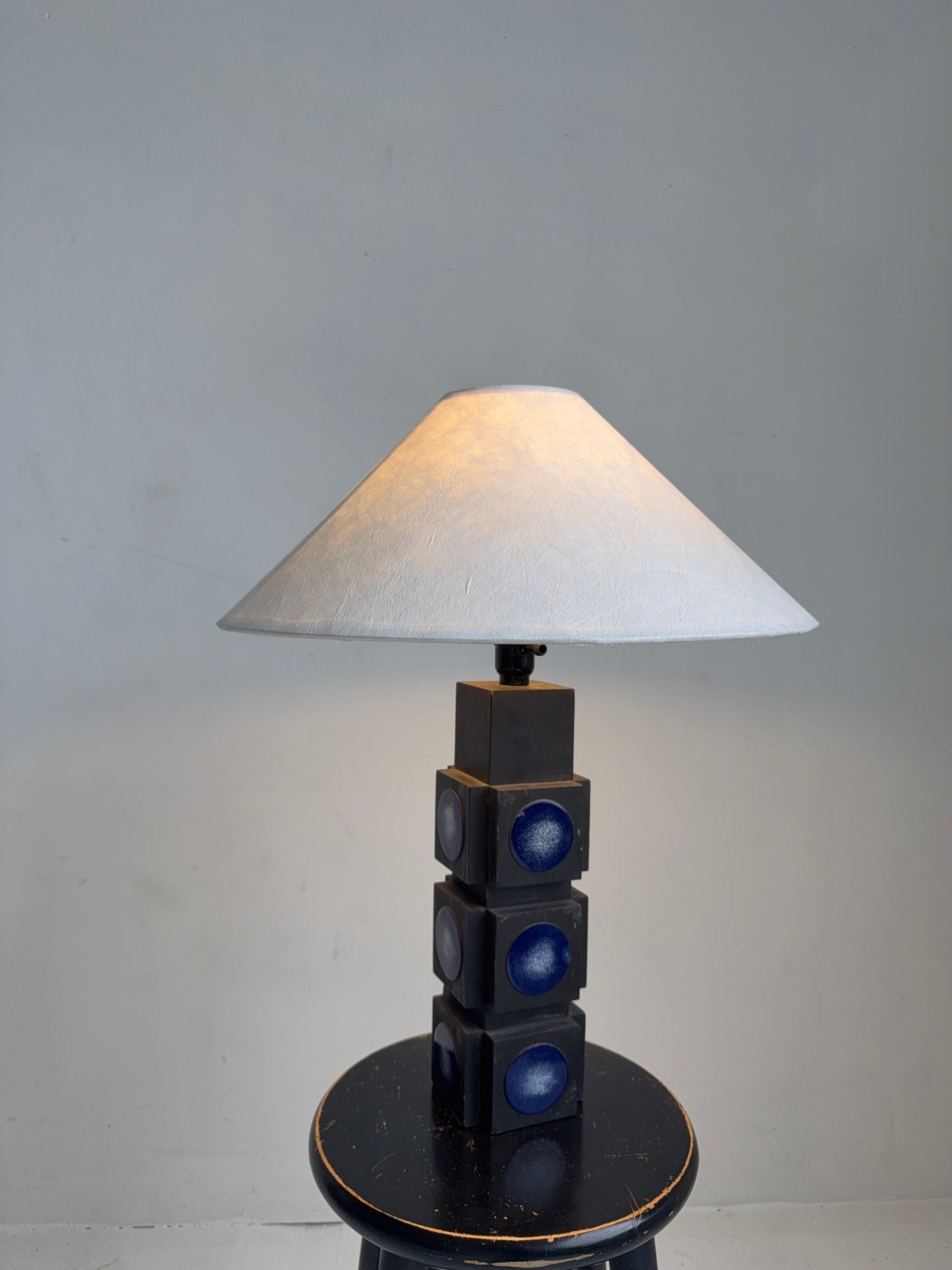 ateljé glas & trä table lamp, 1960s