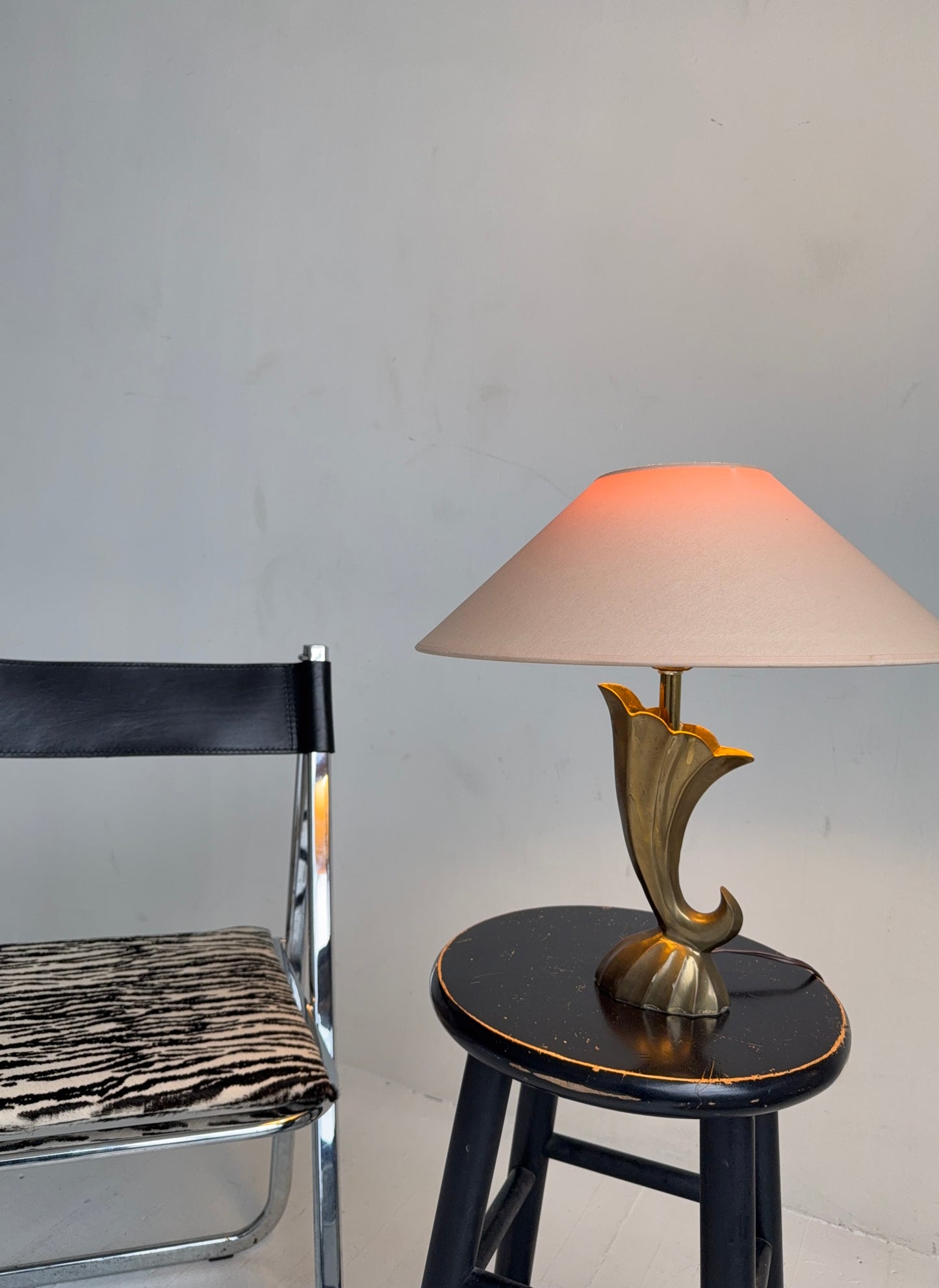 sculptural brass table lamp, 1970s