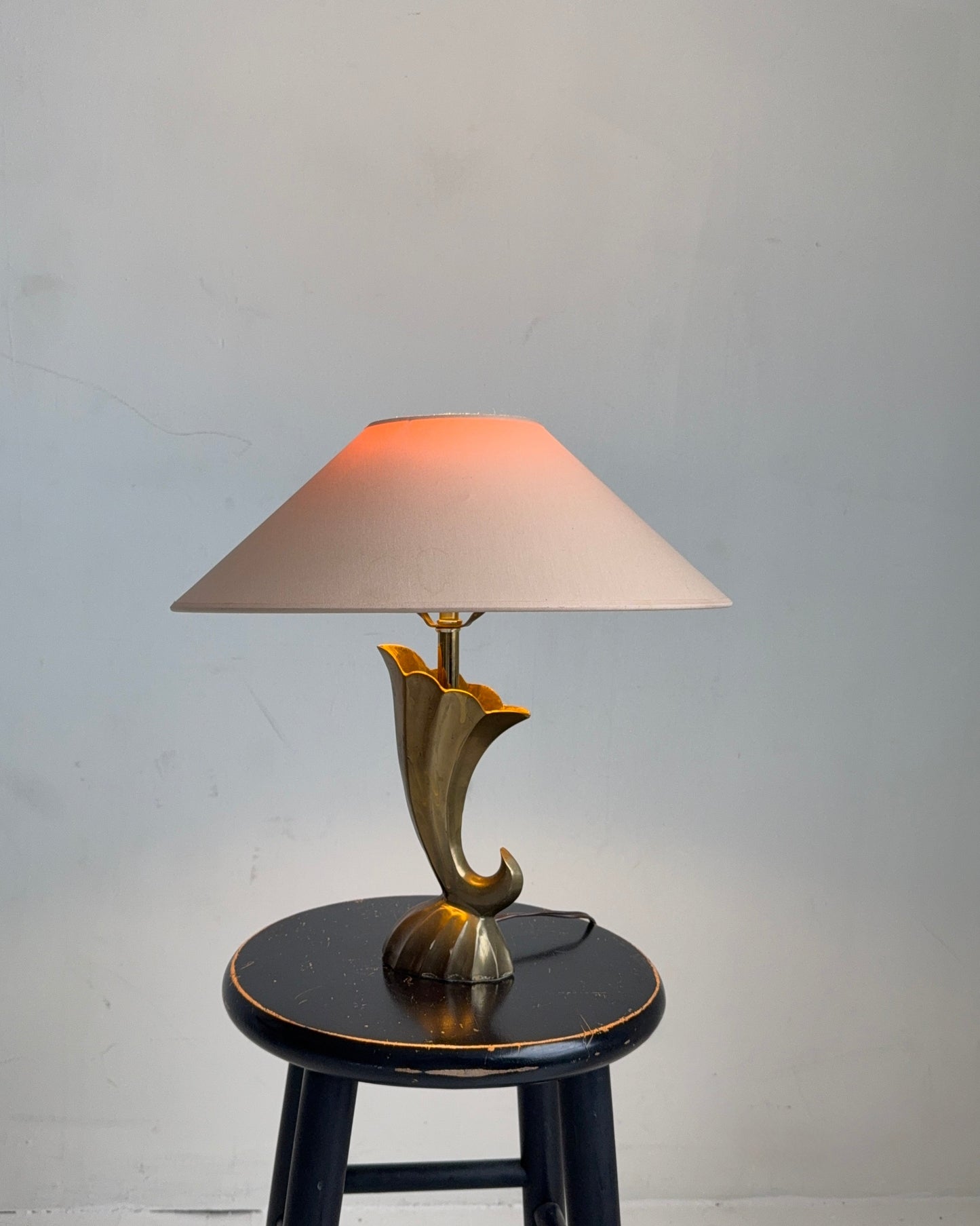 sculptural brass table lamp, 1970s