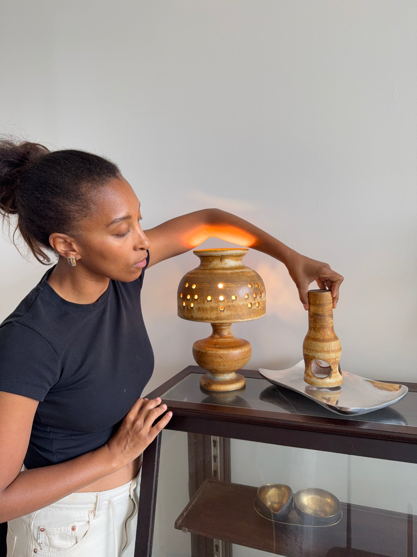 ego stengods swedish ceramic lamp