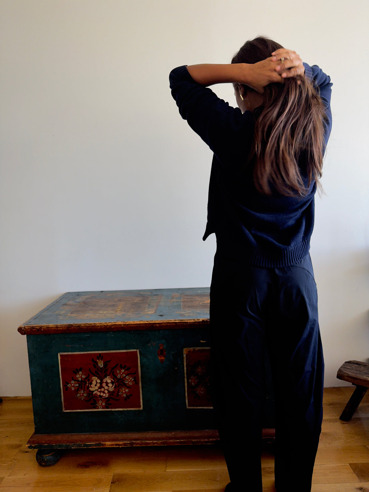 19th century hand-painted pine hope chest