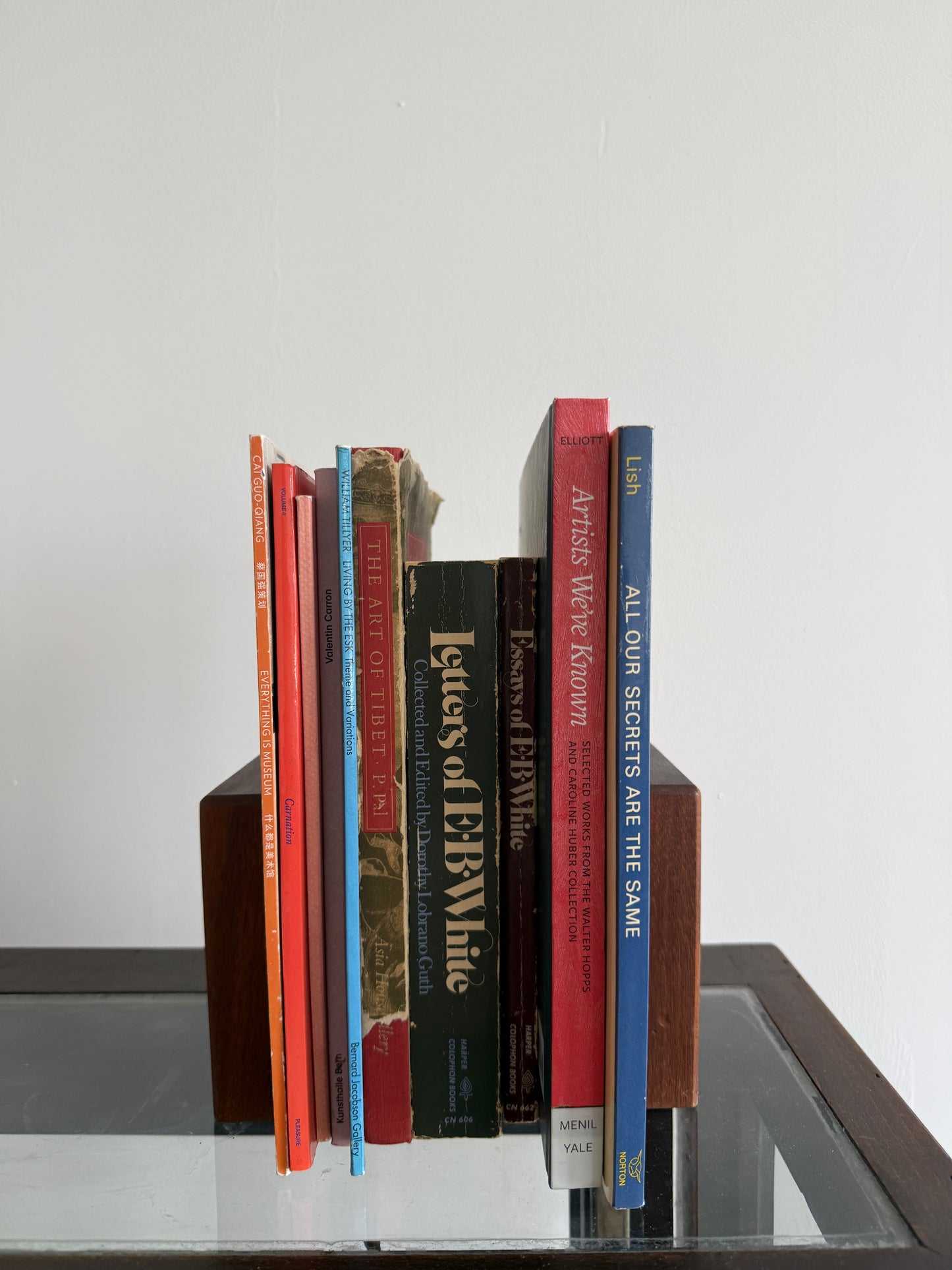 mid-century teak + stainless steel bookends