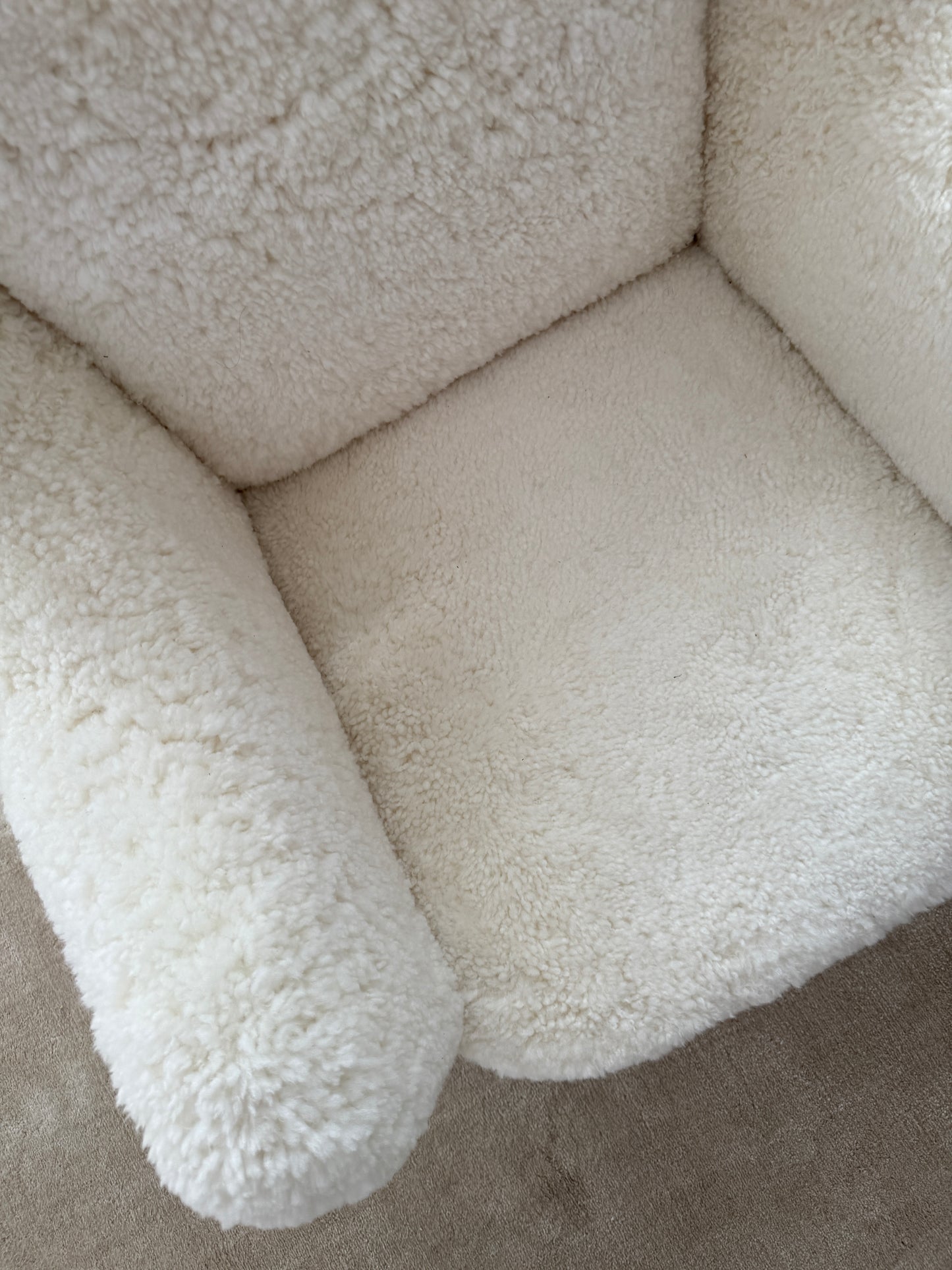 danish lambswool lounge chair, 1960s