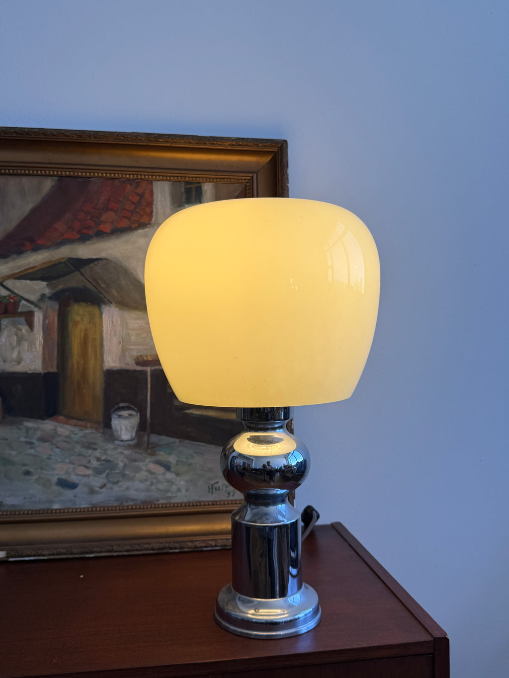 leuchte aro 488 chrome + glass table lamp