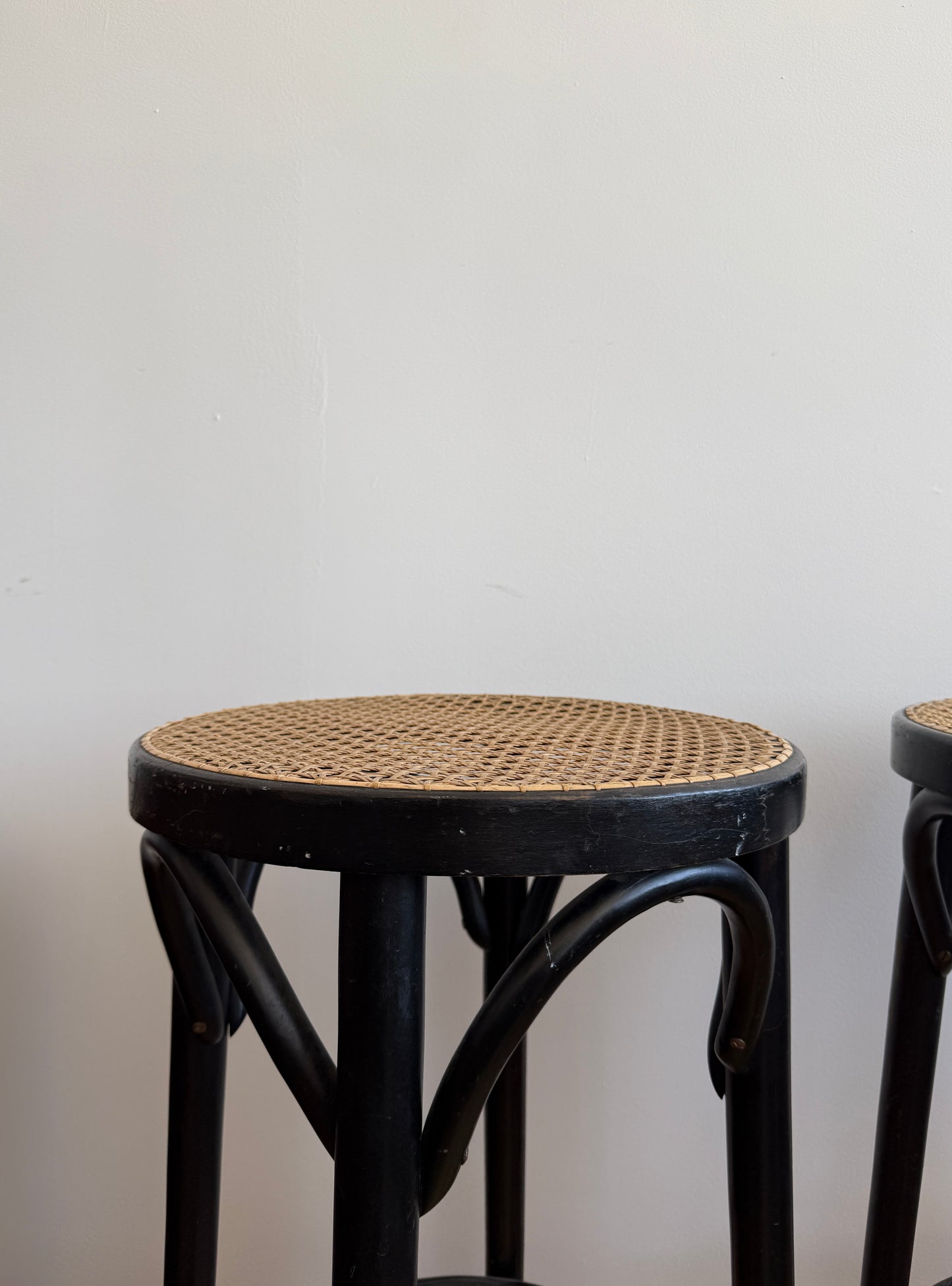 pair of thonet bentwood bar stools, 1970s