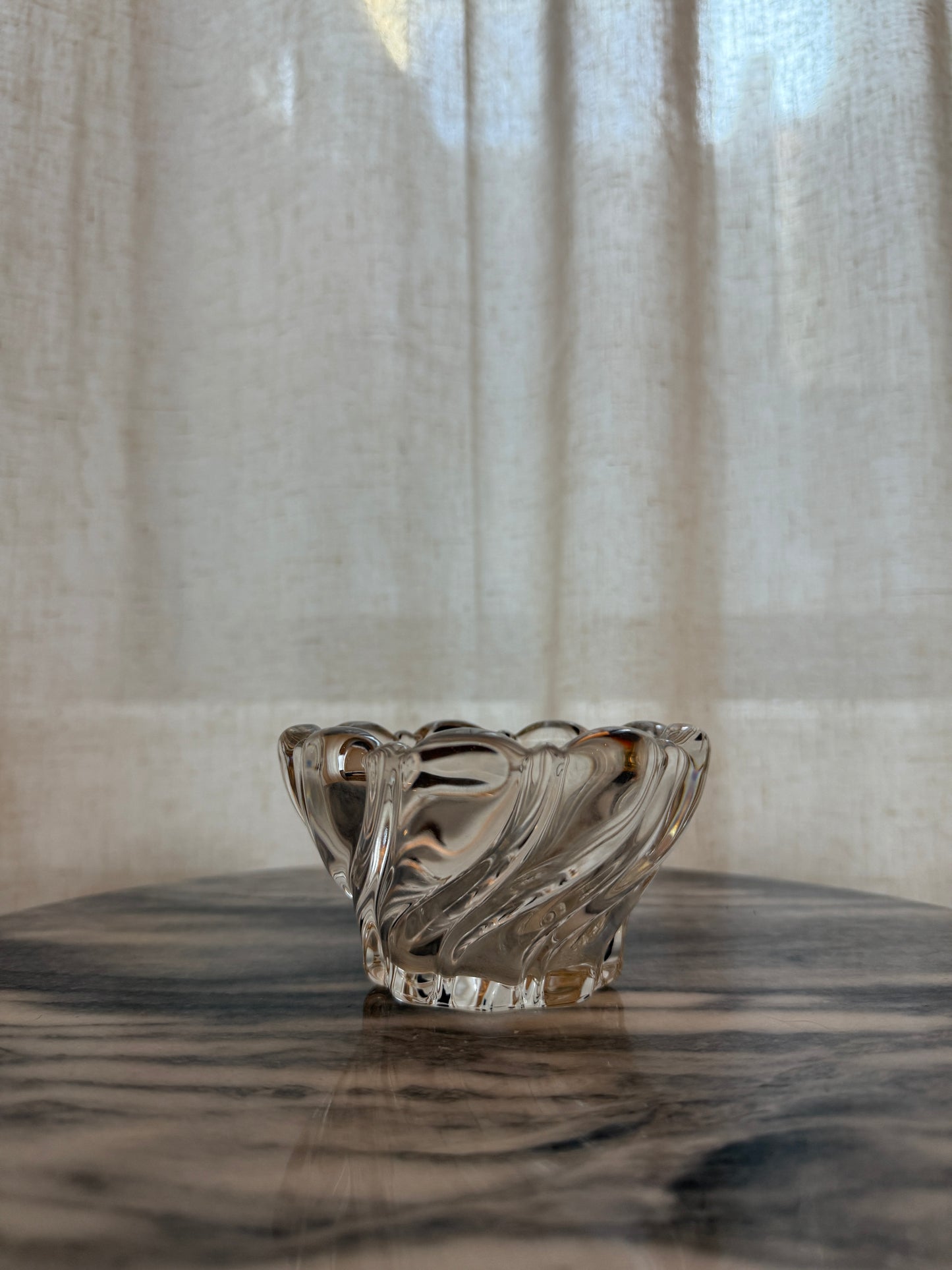 small vintage sculptural glass bowl