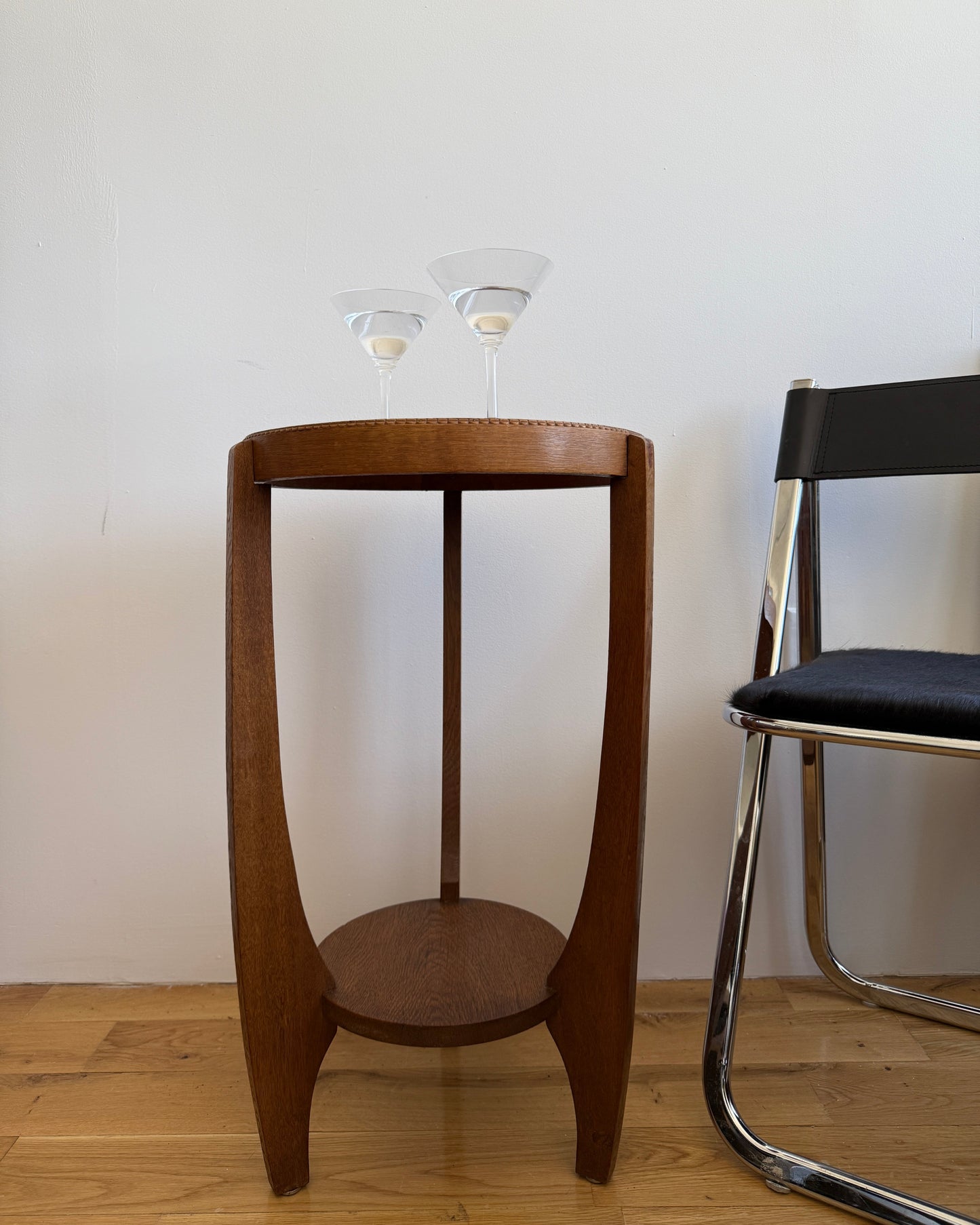 dutch art deco oak side table, 1920s