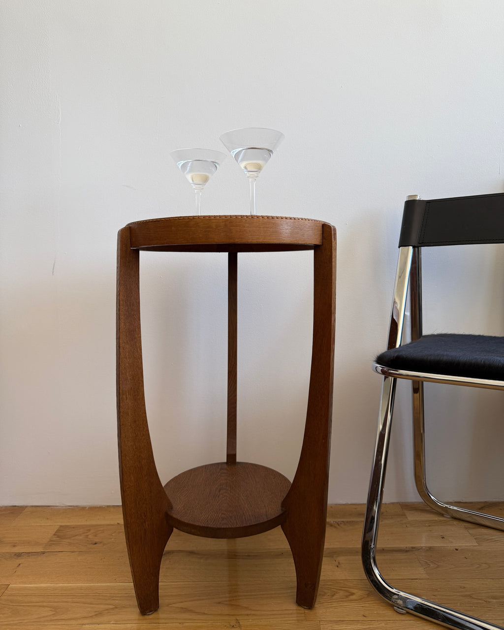 dutch art deco oak side table, 1920s