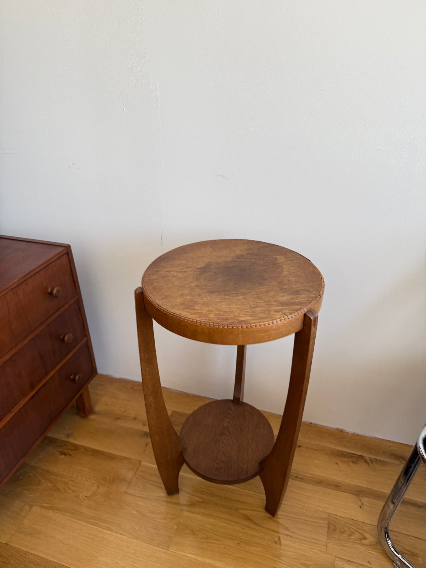 dutch art deco oak side table, 1920s