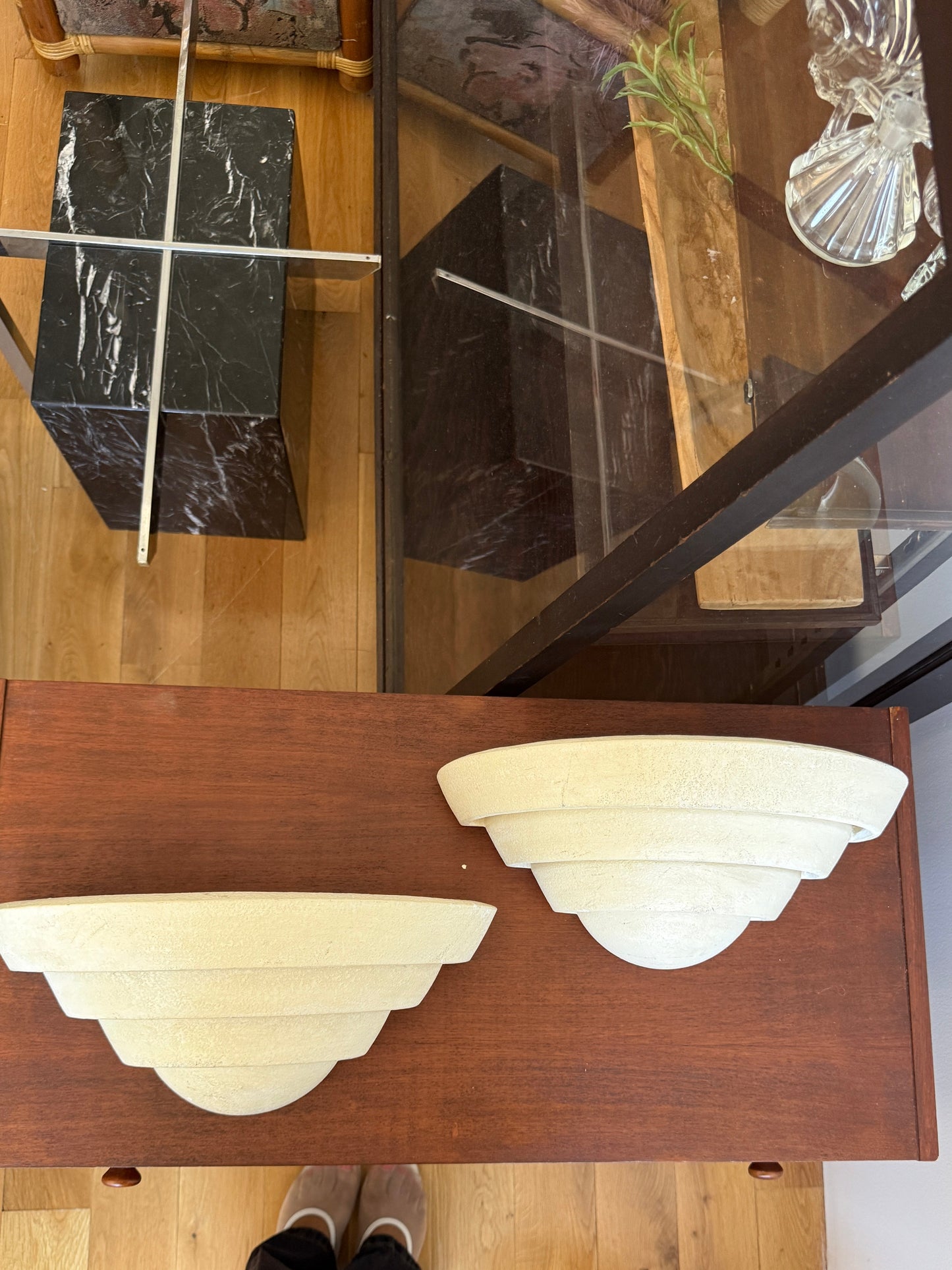 lightolier ceramic arch sconces (pair)