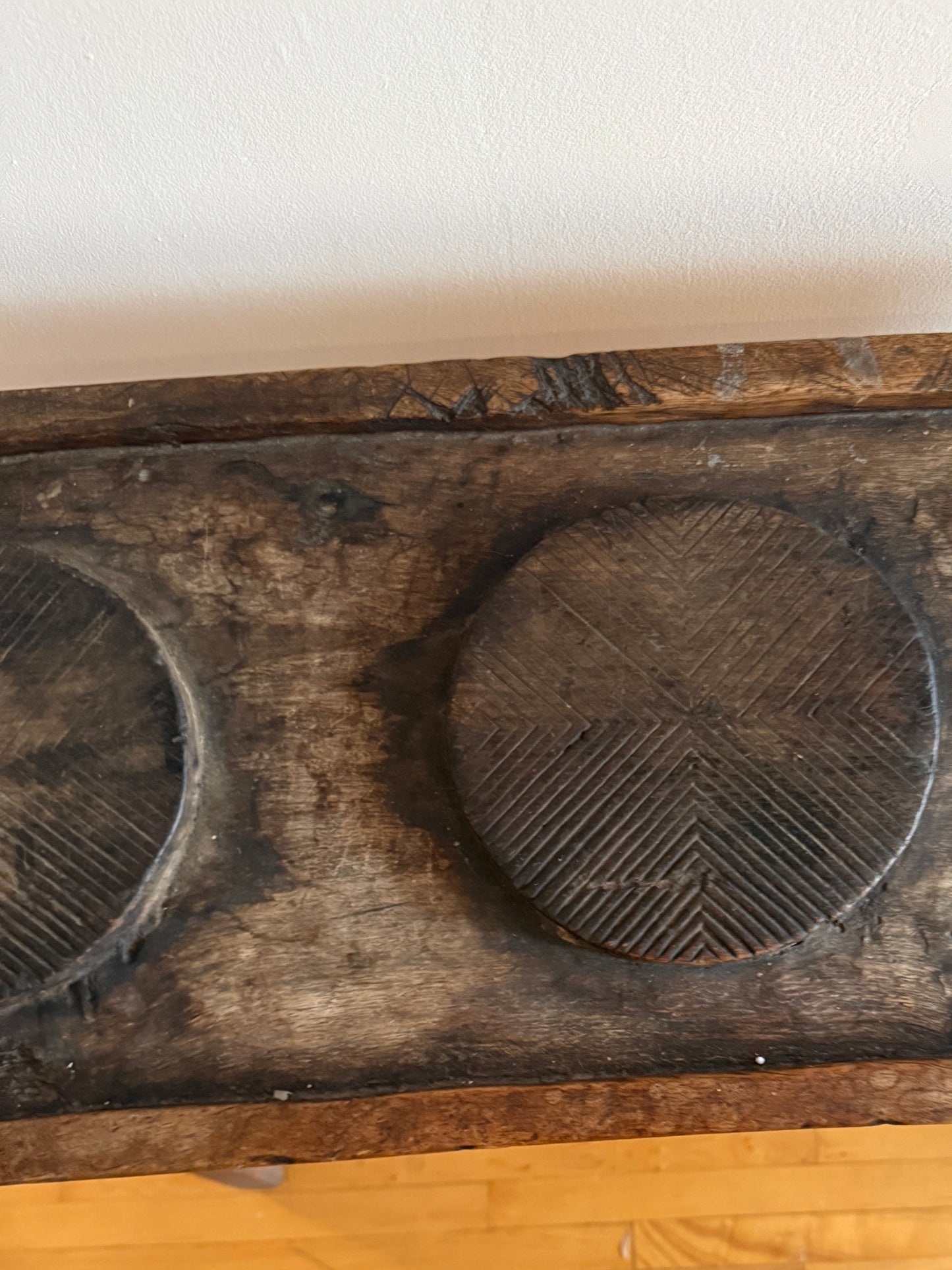 19th century primitive console (cheese press table)