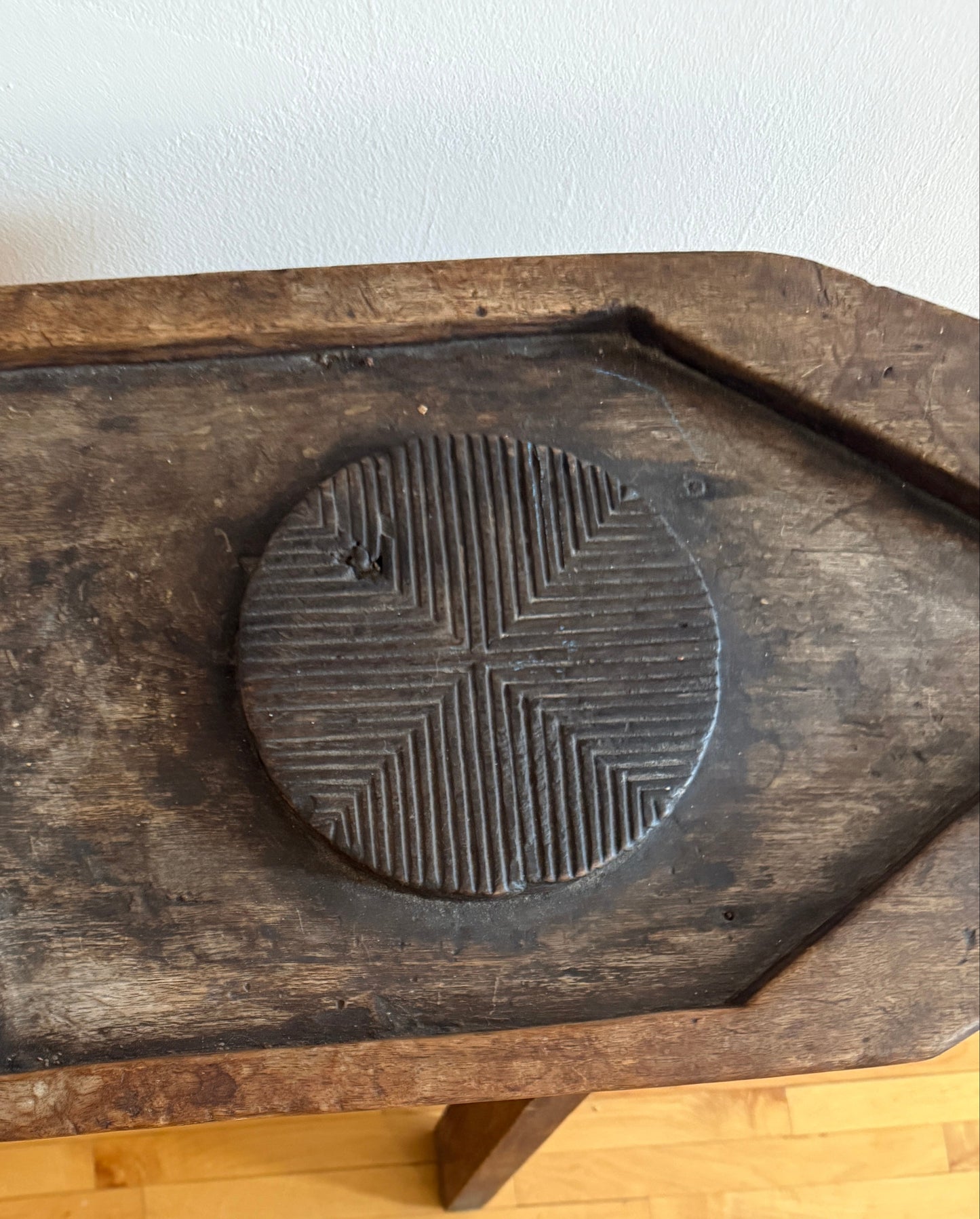 19th century primitive console (cheese press table)