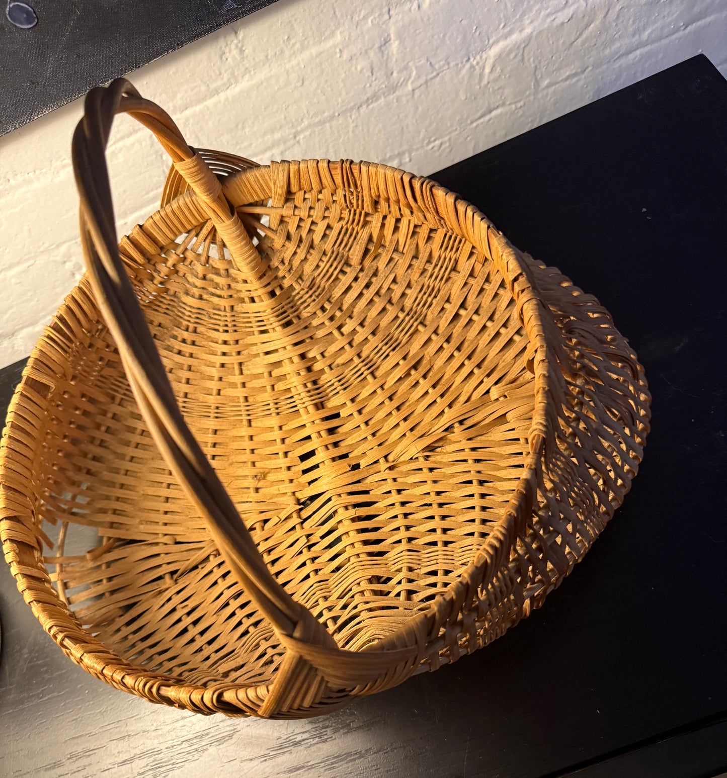 sculptural open-weave basket