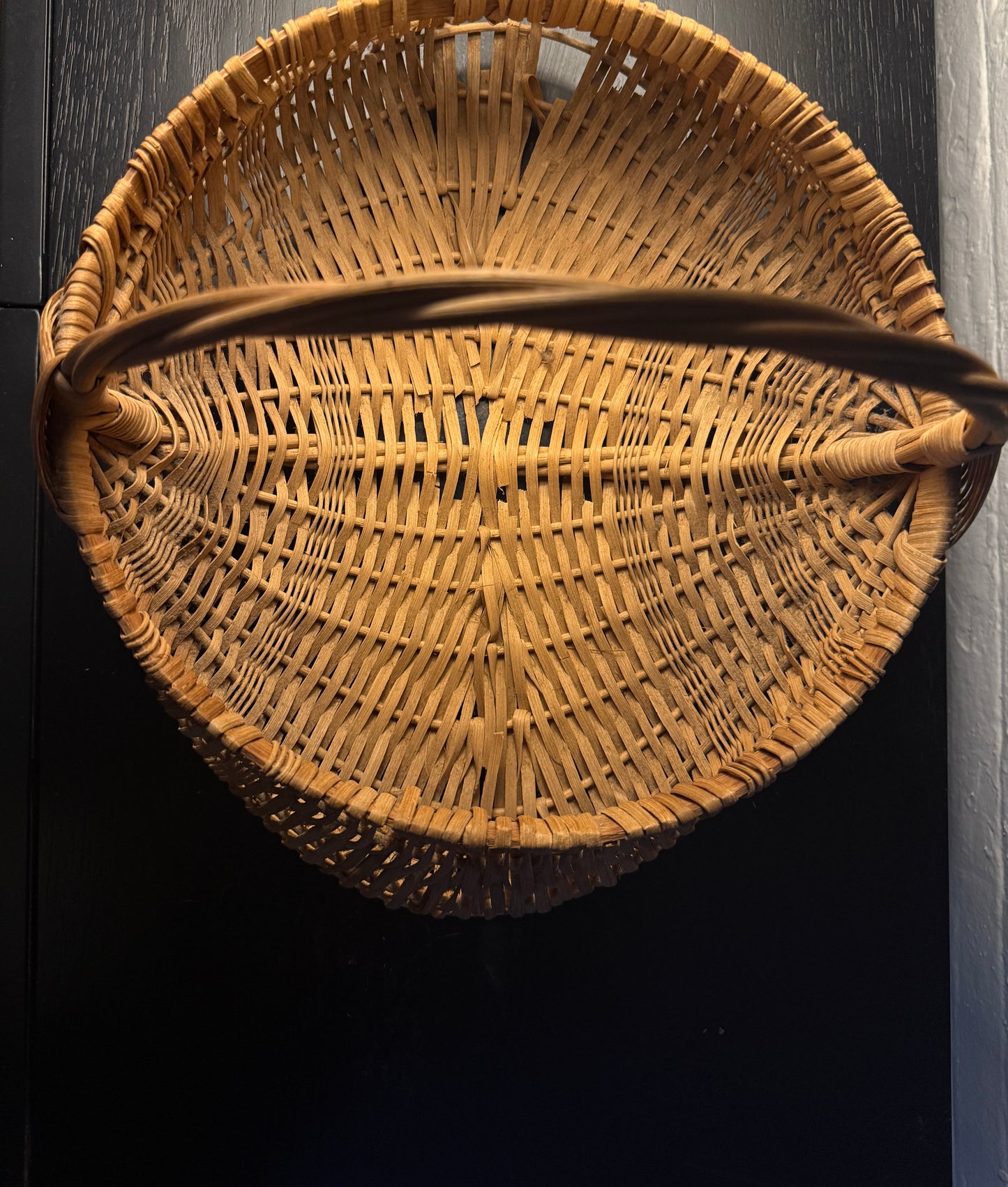 sculptural open-weave basket