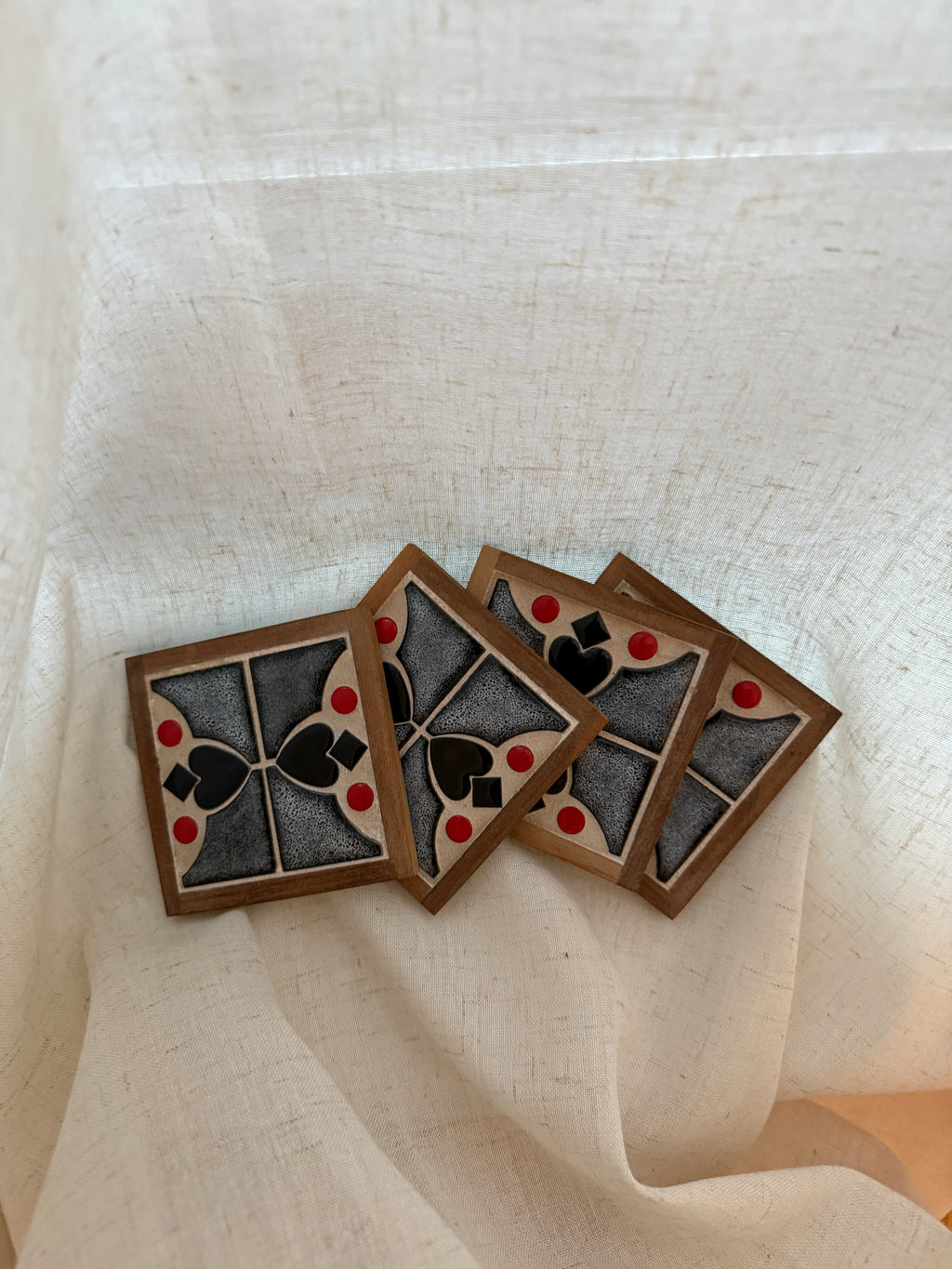 vintage card suit coasters (set of four)