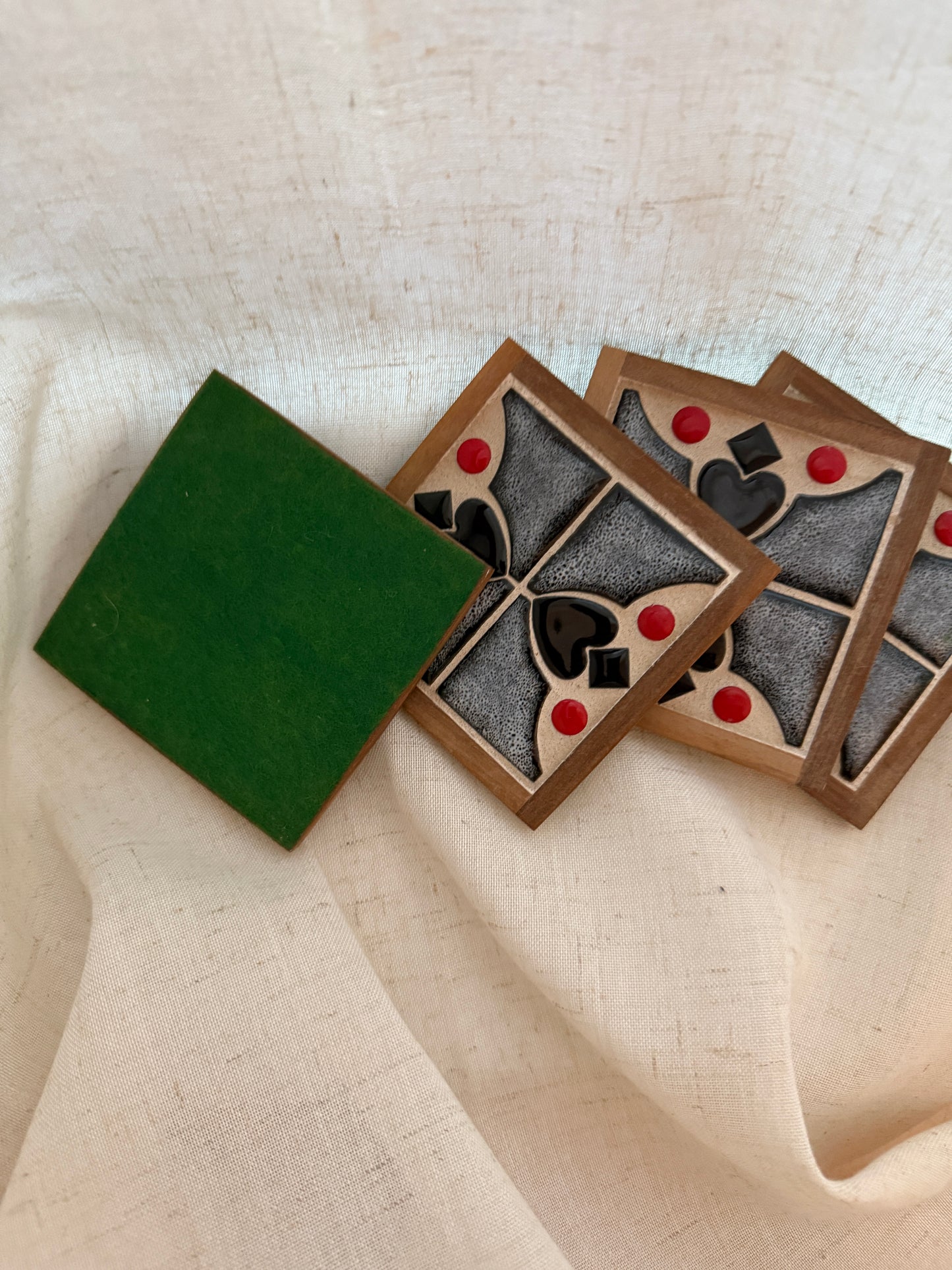 vintage card suit coasters (set of four)