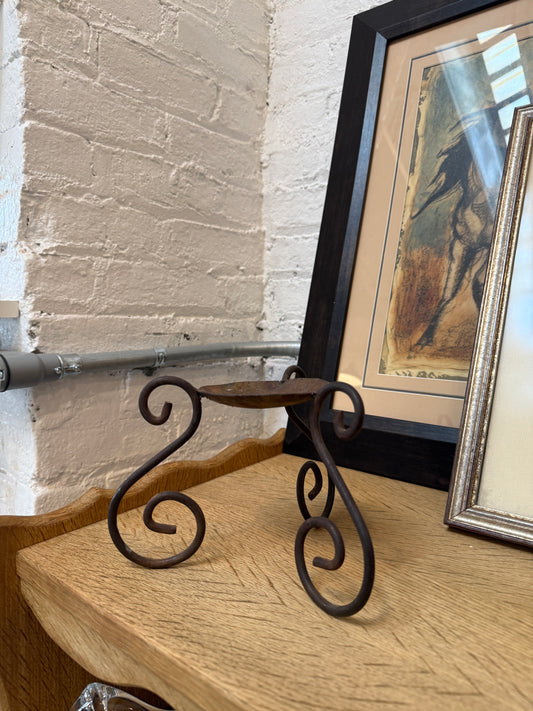 vintage wide wrought iron scroll pedestal