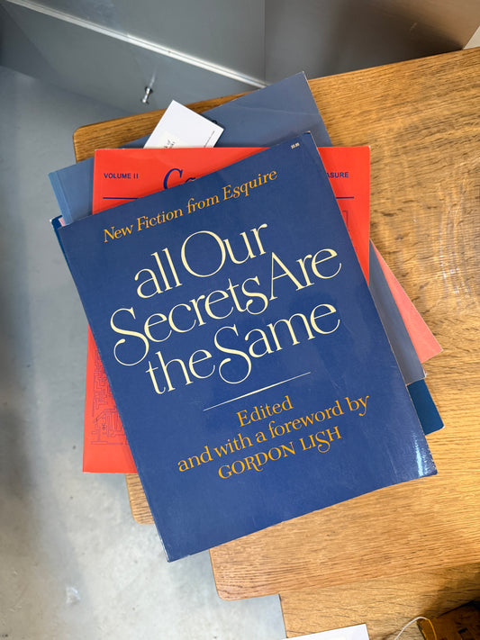 curated vintage art book stack