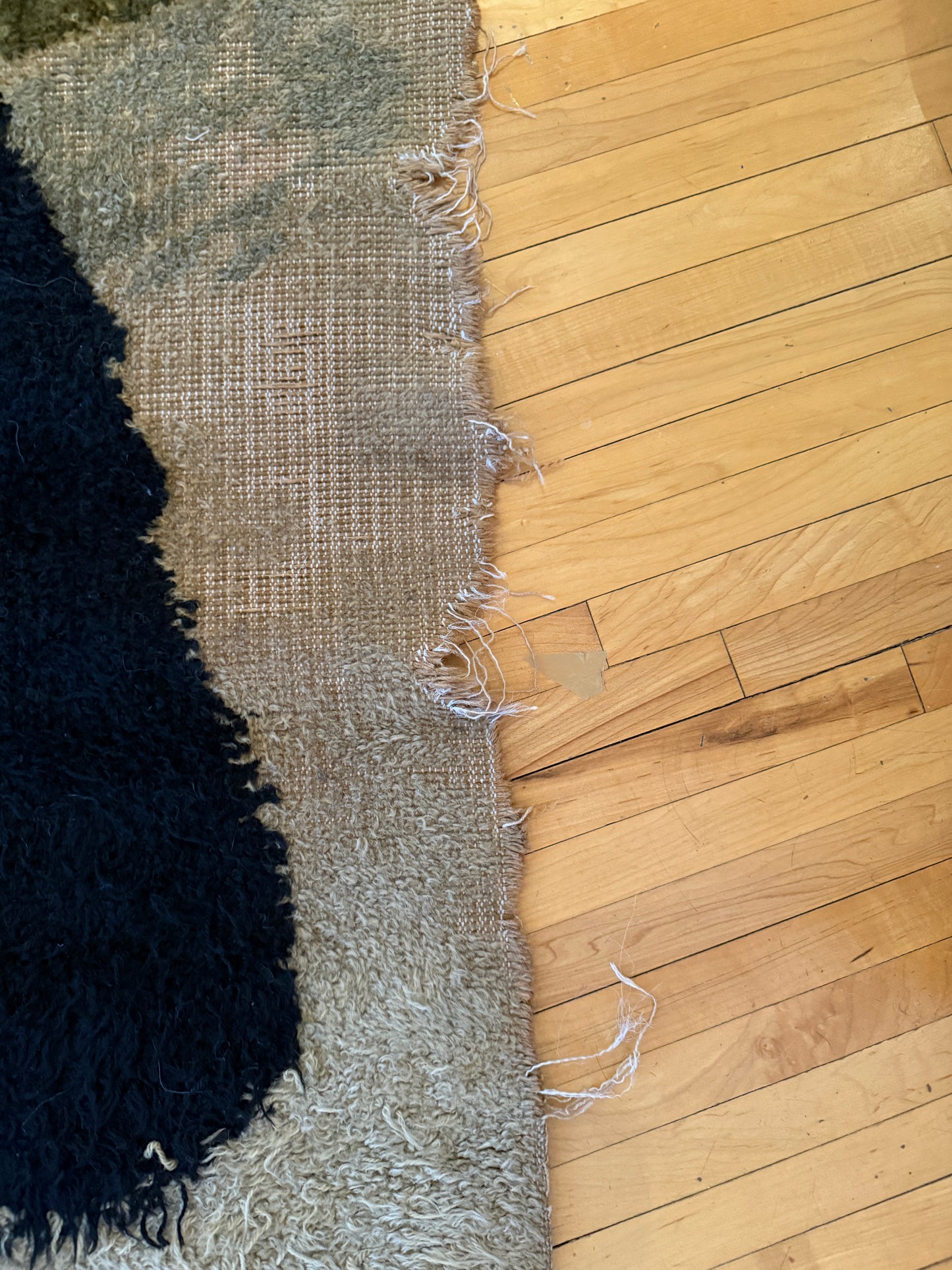mid-century abstract wool rya rug