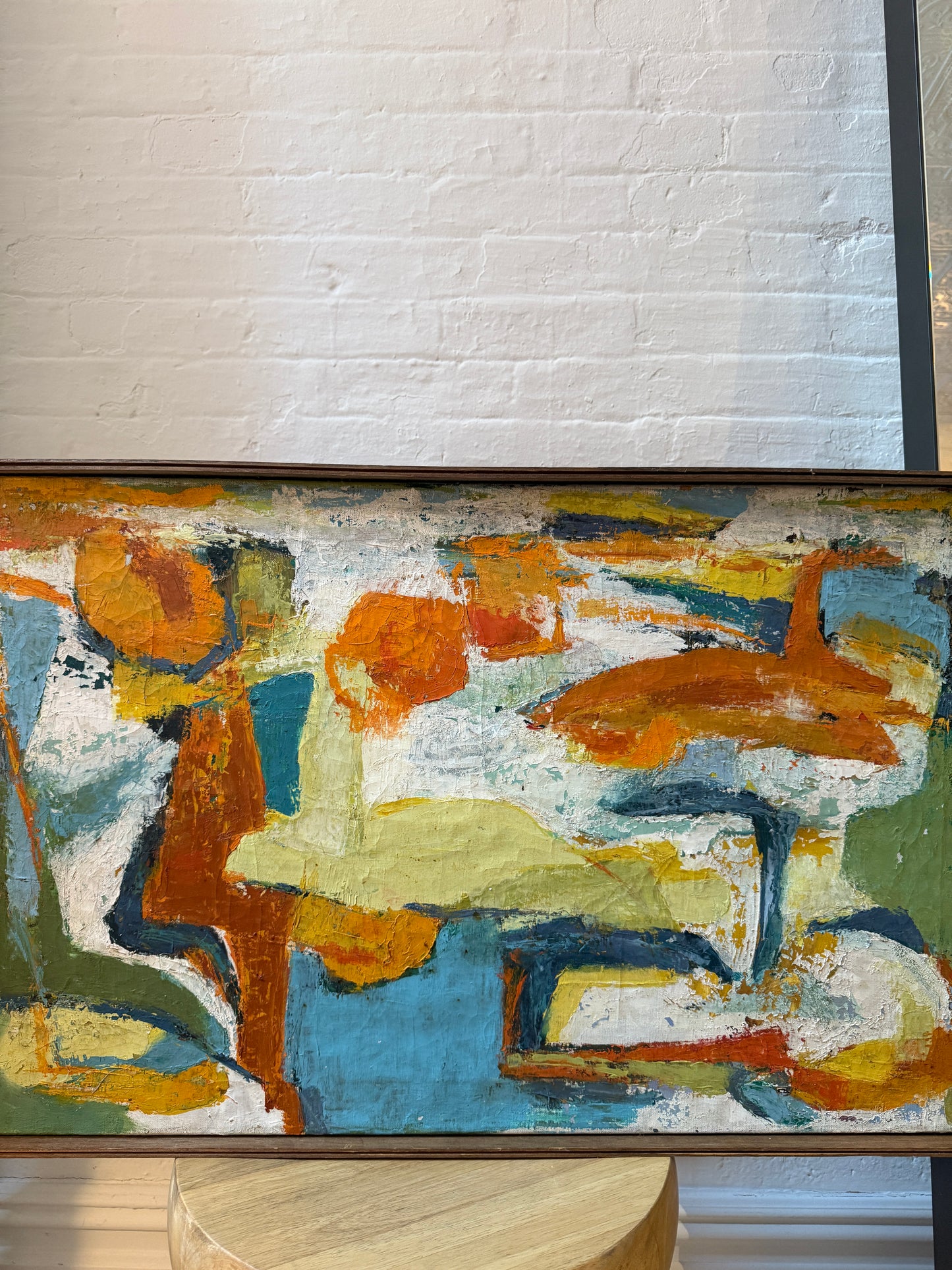 mid-century abstract oil on canvas