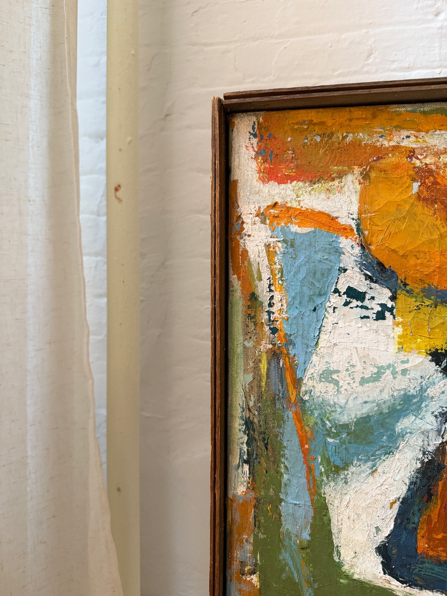 mid-century abstract oil on canvas