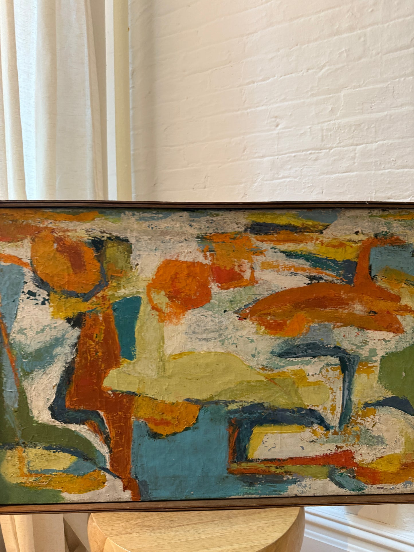 mid-century abstract oil on canvas