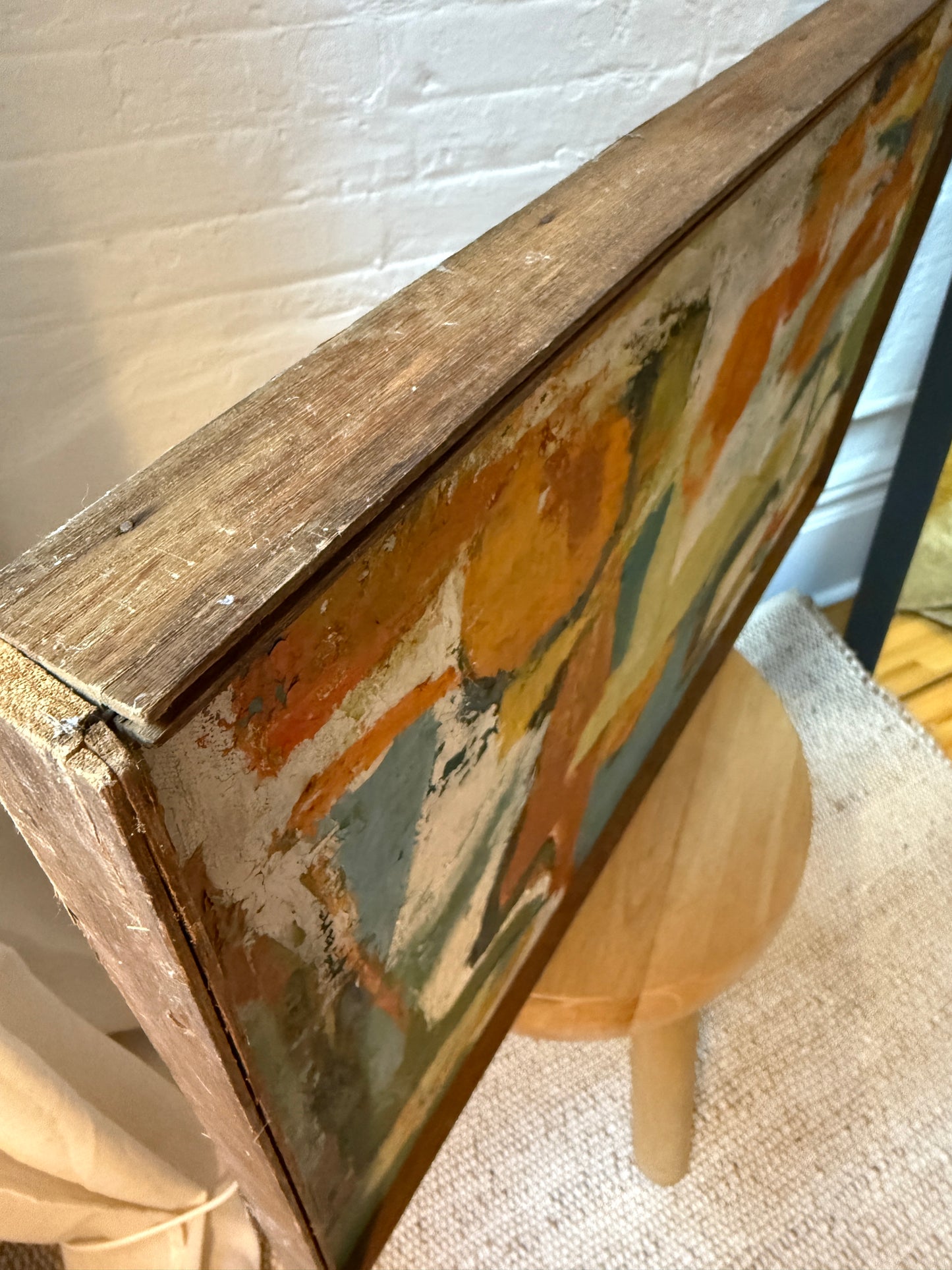 mid-century abstract oil on canvas
