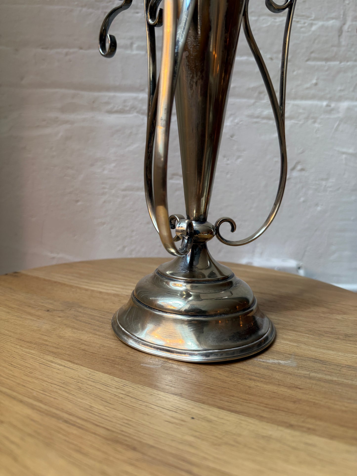 silver plated sculptural vase