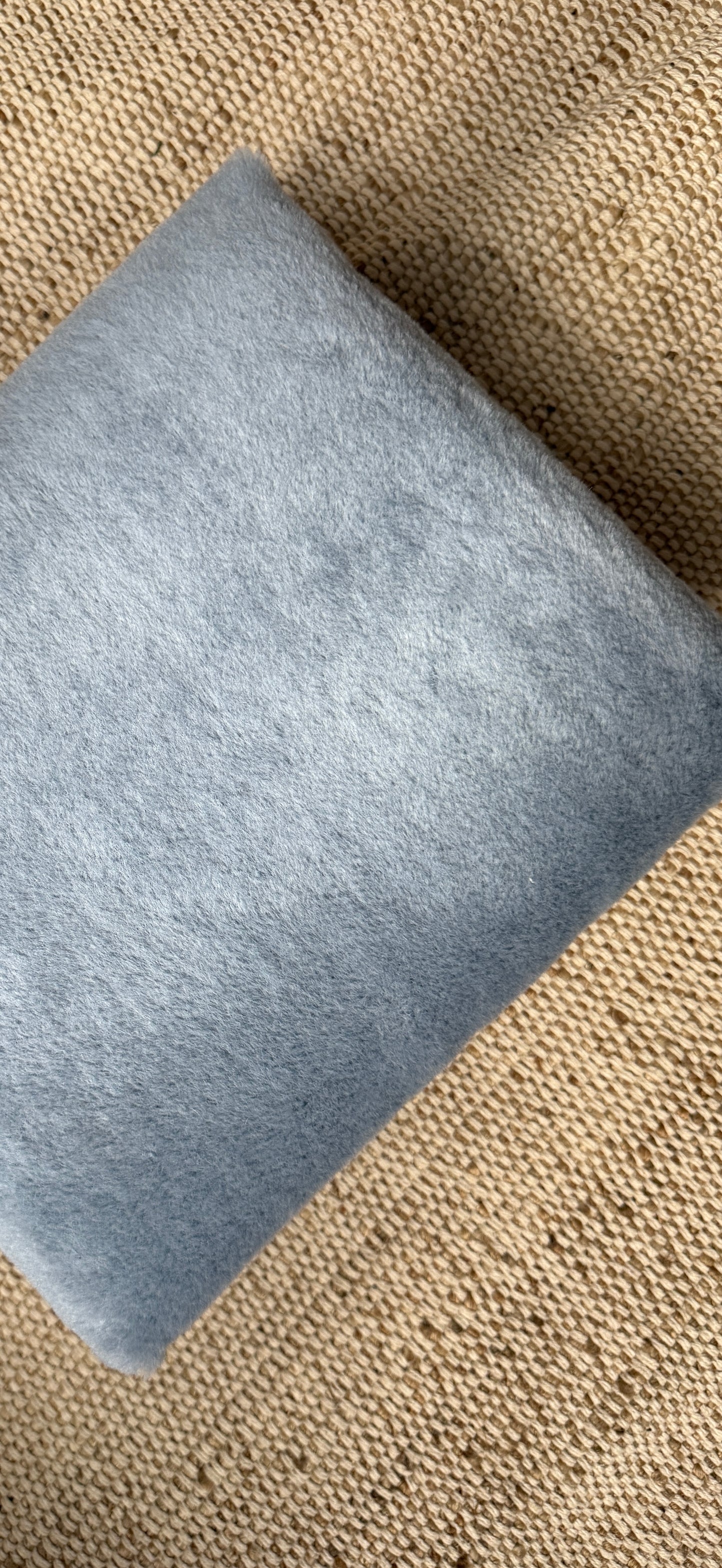 antique queen anne footstool with custom blue mohair upholstery