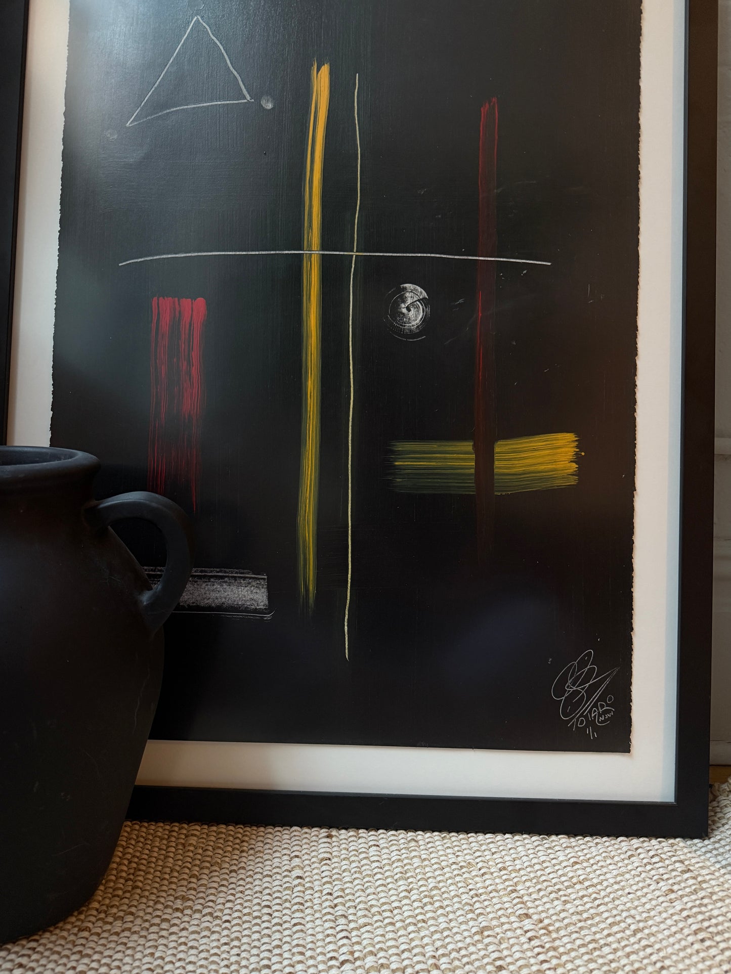 signed abstract painting, 1970s