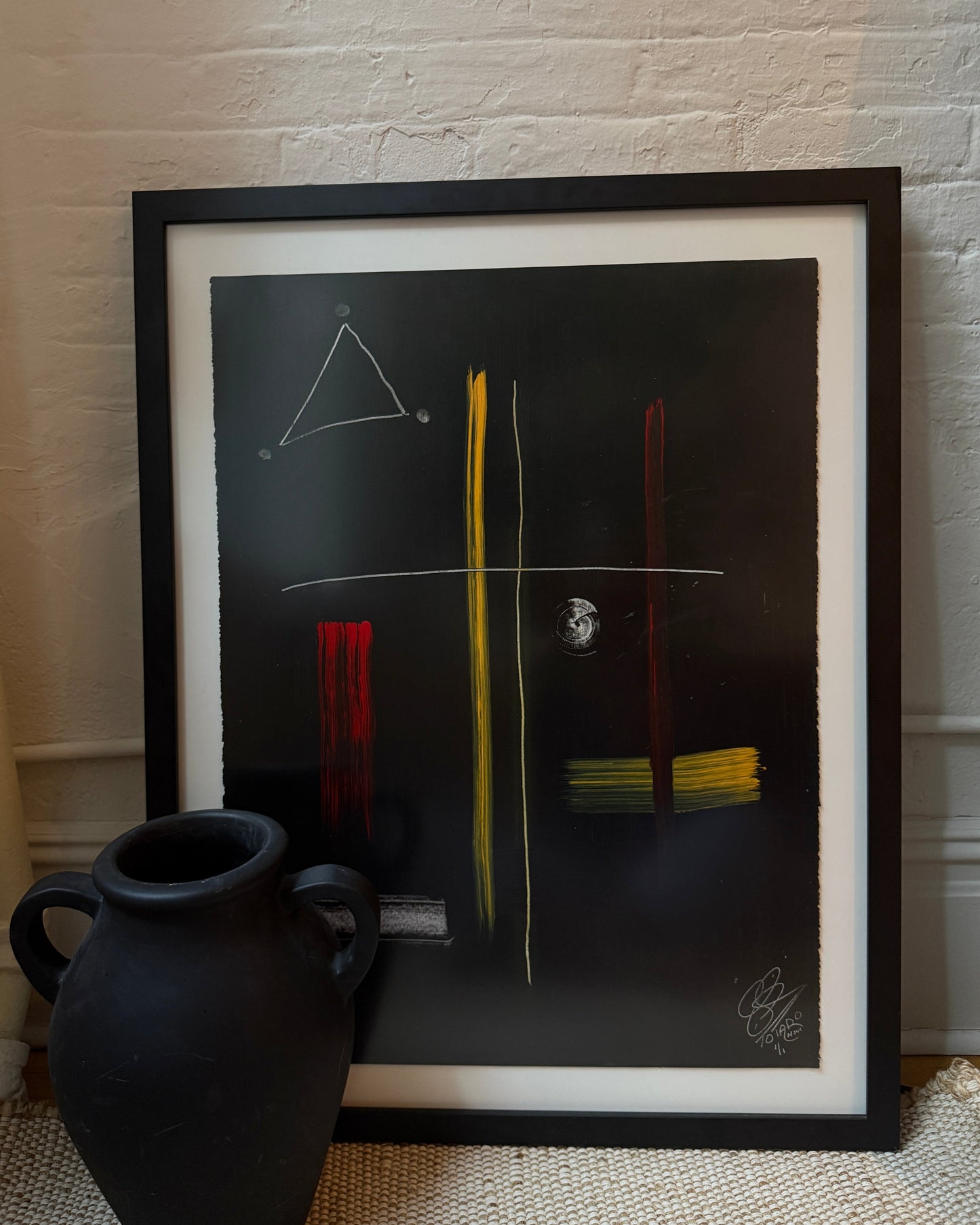 signed abstract painting, 1970s