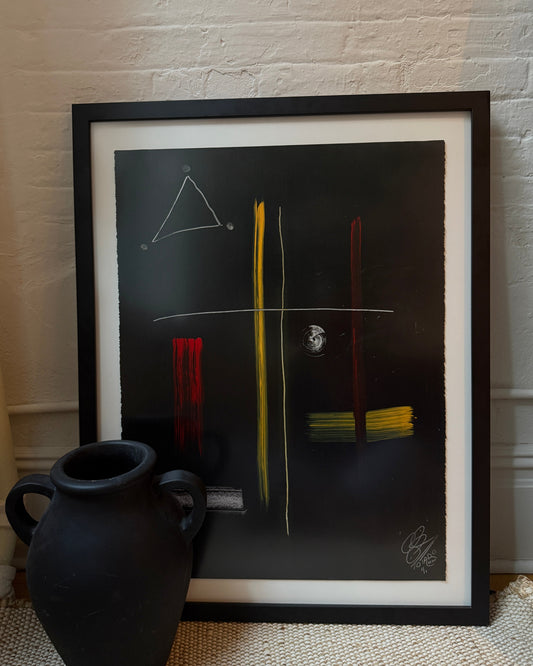 signed abstract painting, 1970s