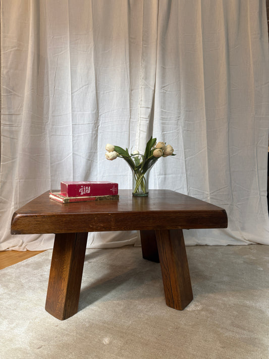 1970s dutch brutalist oak coffee table