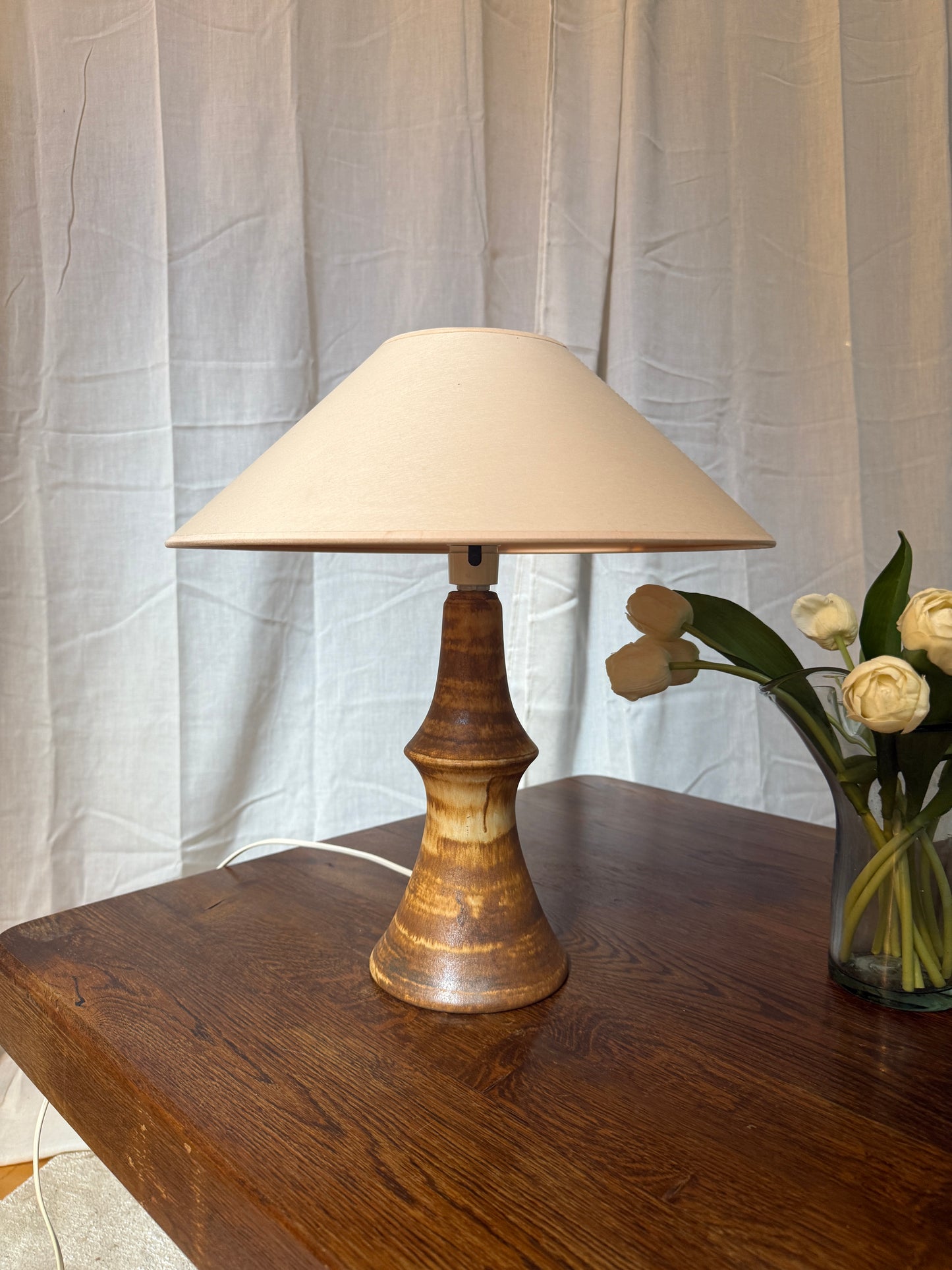 1970s swedish ceramic table lamp by bruno karlsson