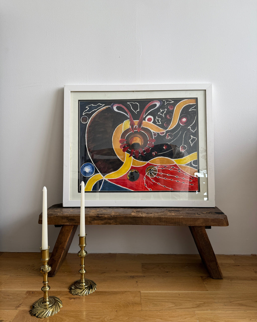 vintage twin snakes painting