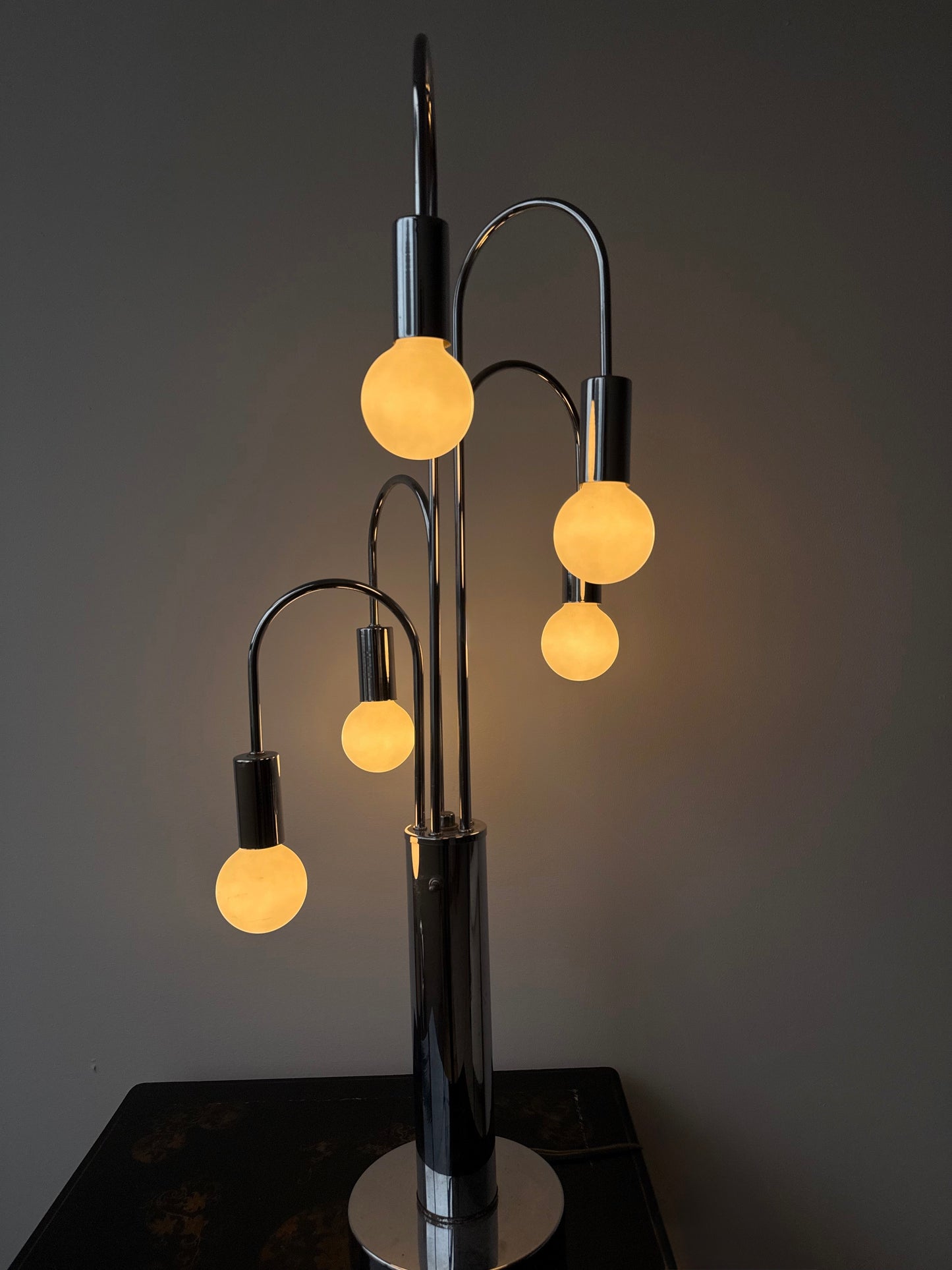 1970s chrome multi-arm table lamp