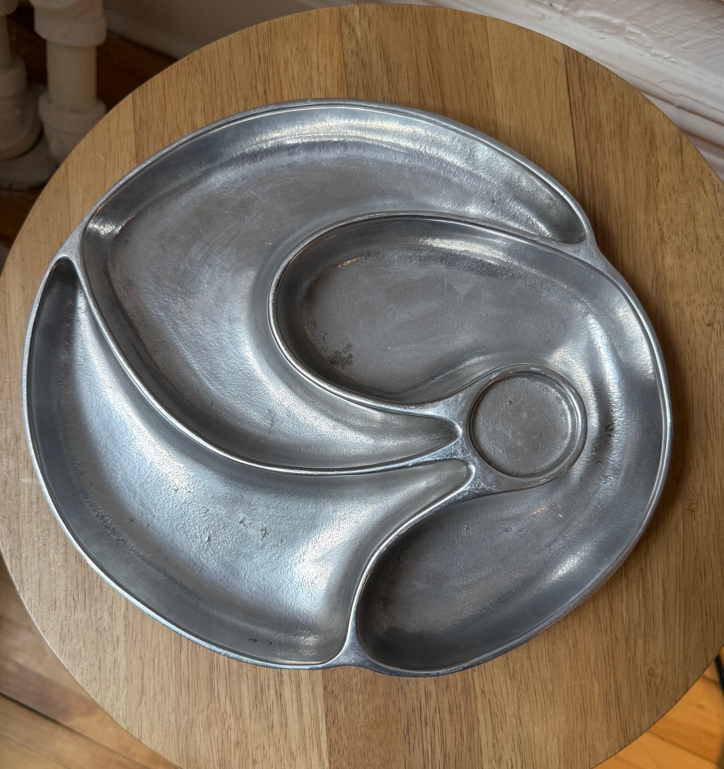 atomic divided aluminum serving dish