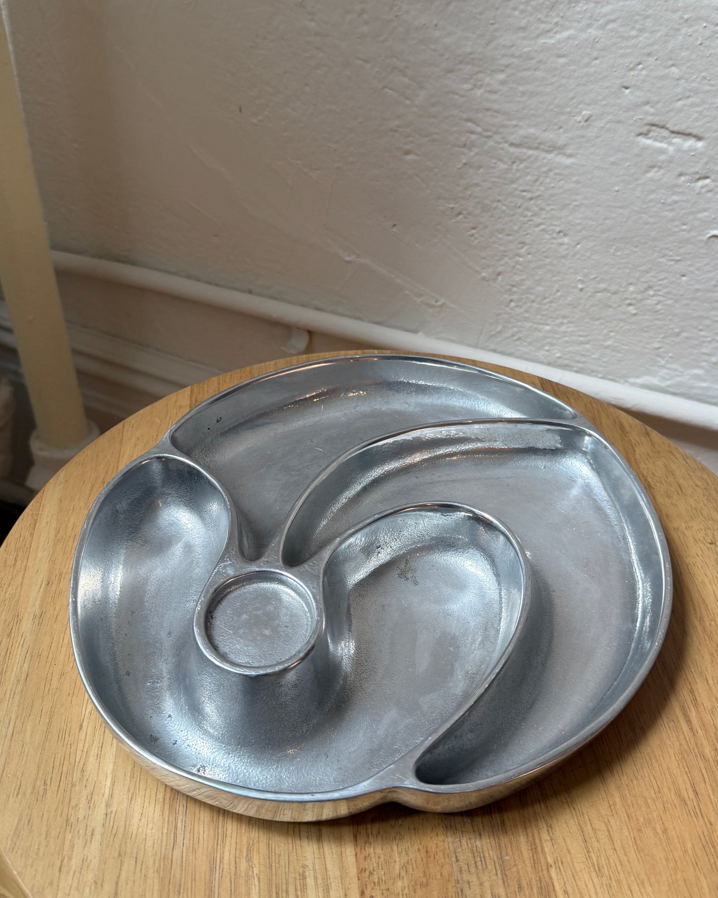 atomic divided aluminum serving dish