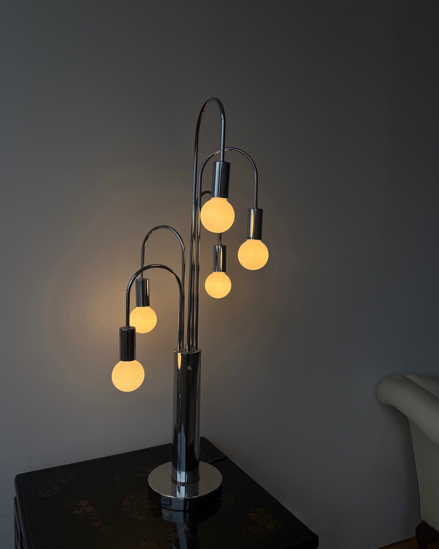 1970s chrome multi-arm table lamp