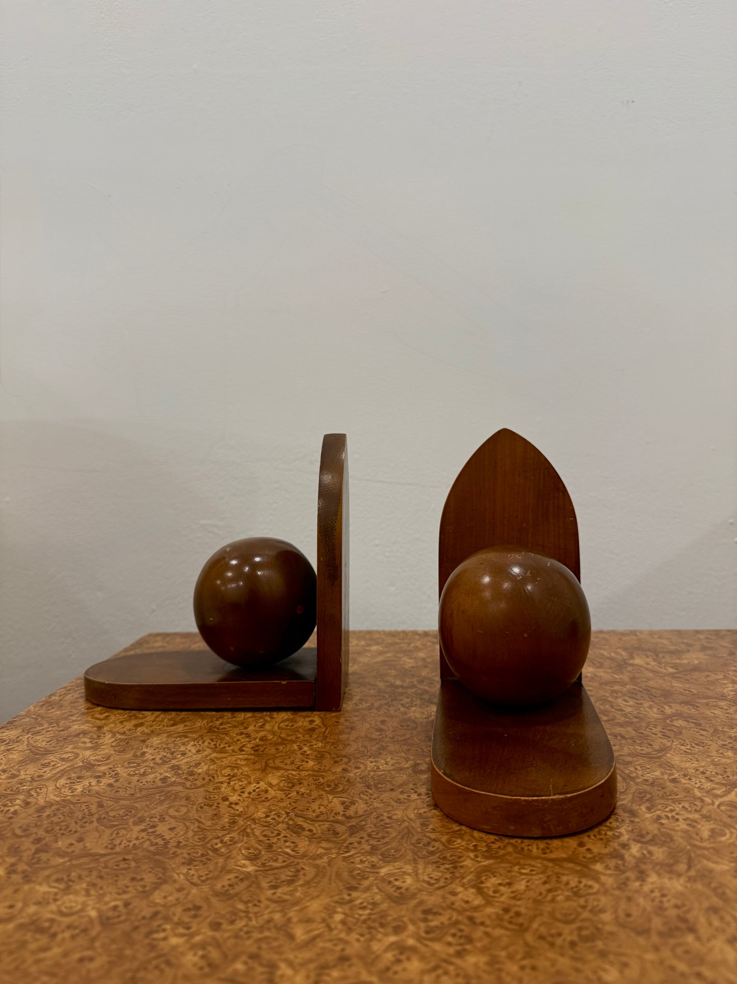 pair of dutch art deco oak bookends