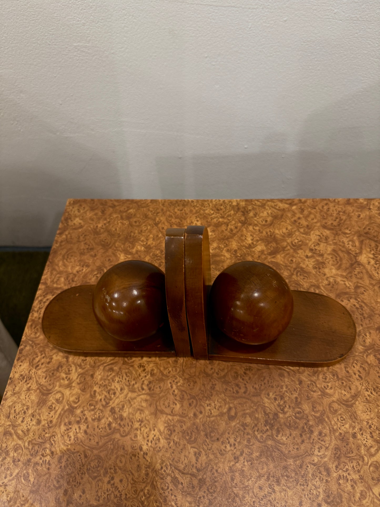 pair of dutch art deco oak bookends